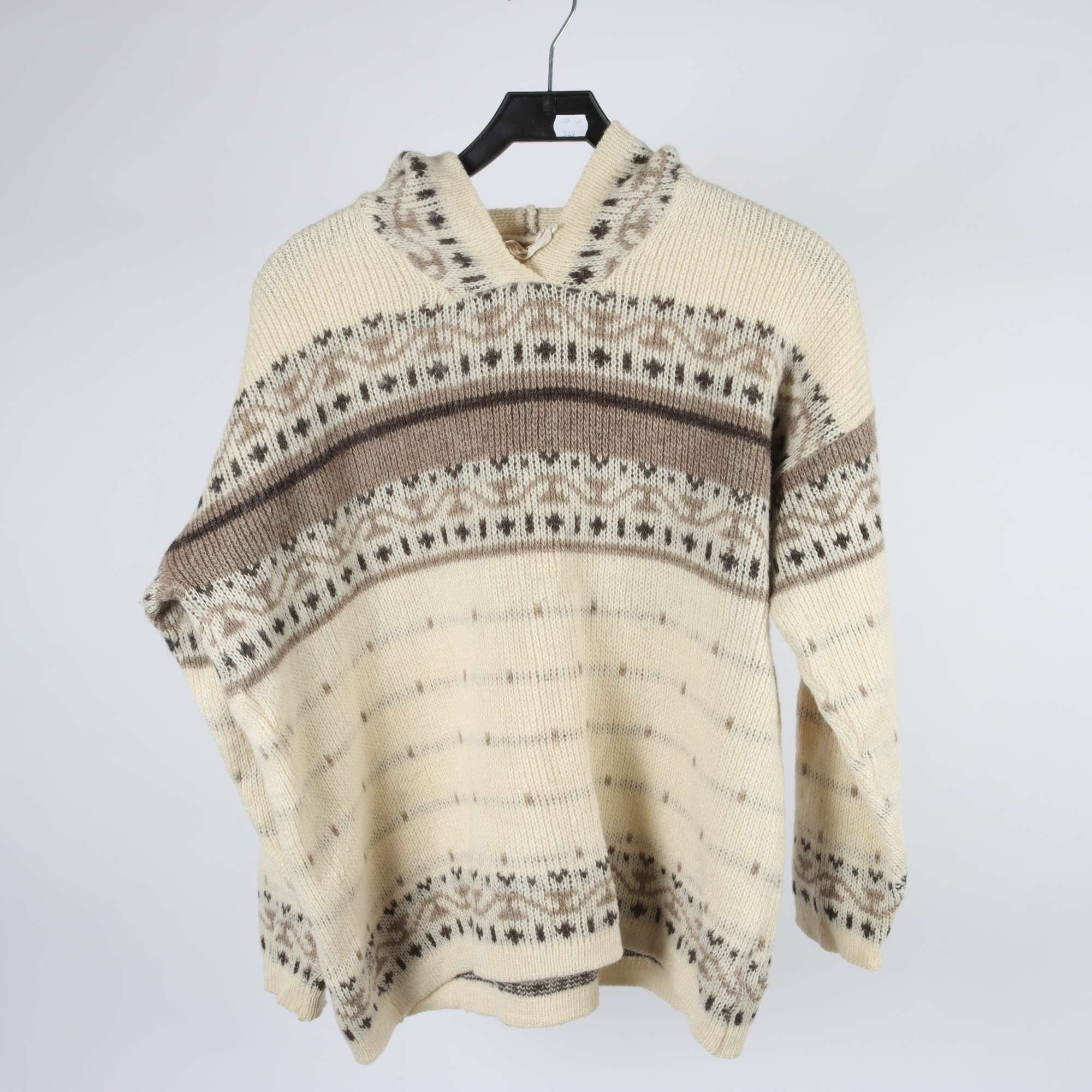 Tröja, Alafoss Icewool, beige, grå, ull, stl. ca. S/M.