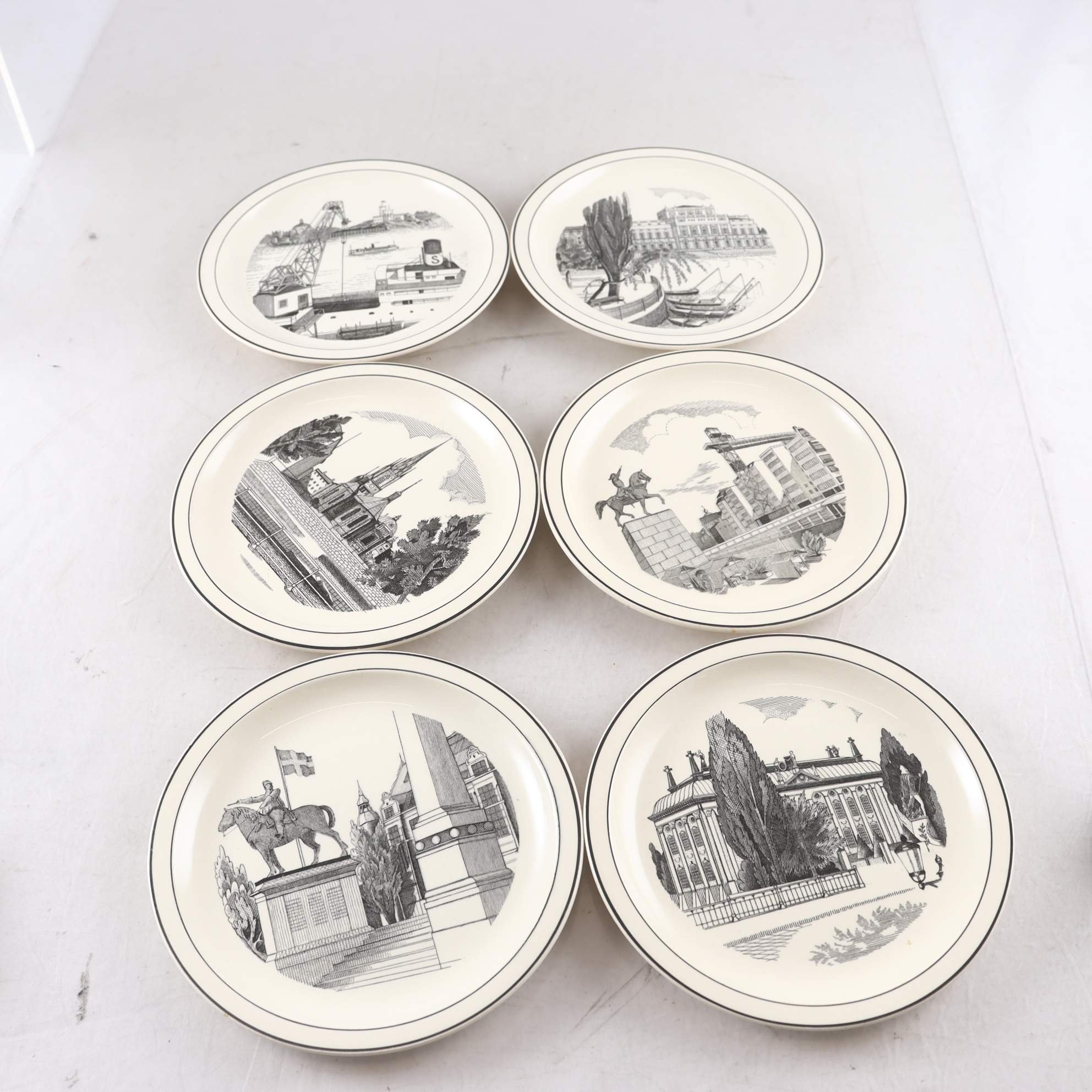 Assietter, Mauritz Lindström, Gustavsberg, 1945, 6 st