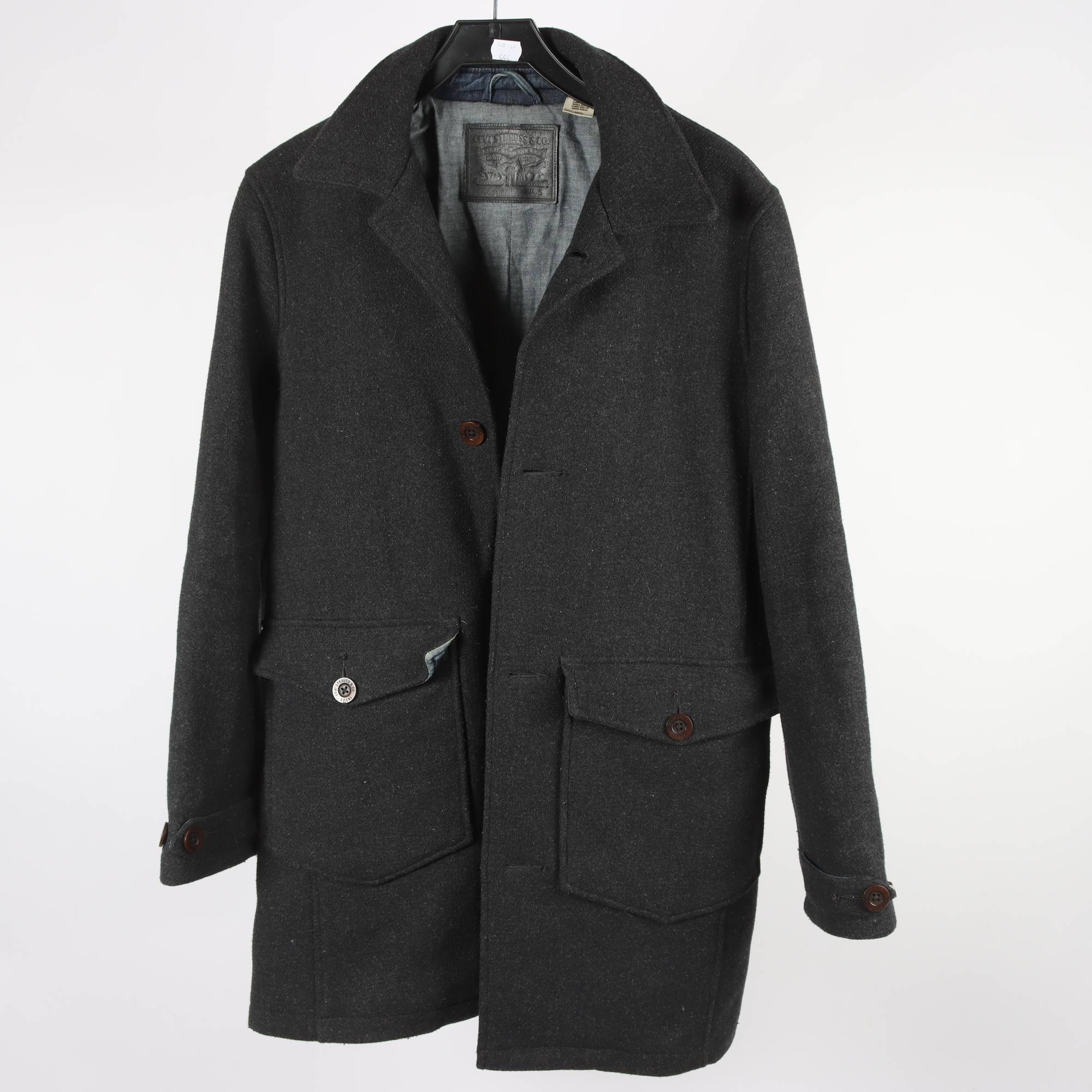 Jacka, Levis, svart/grå, ullmix, stl. S.