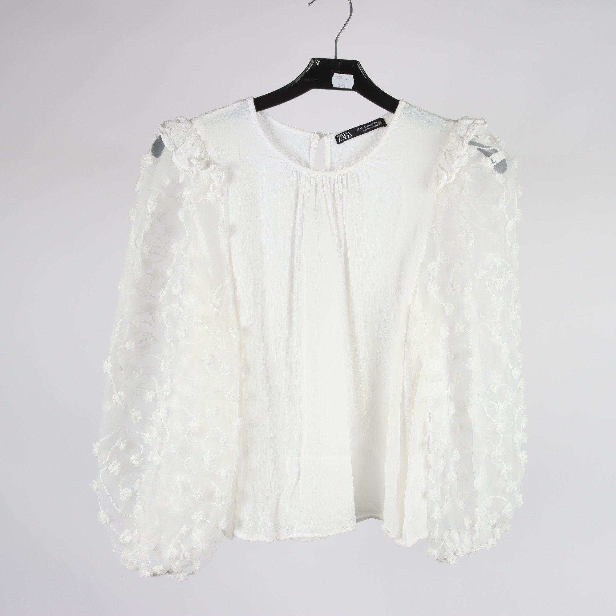 Blus, Zara, vit, stl. XS.