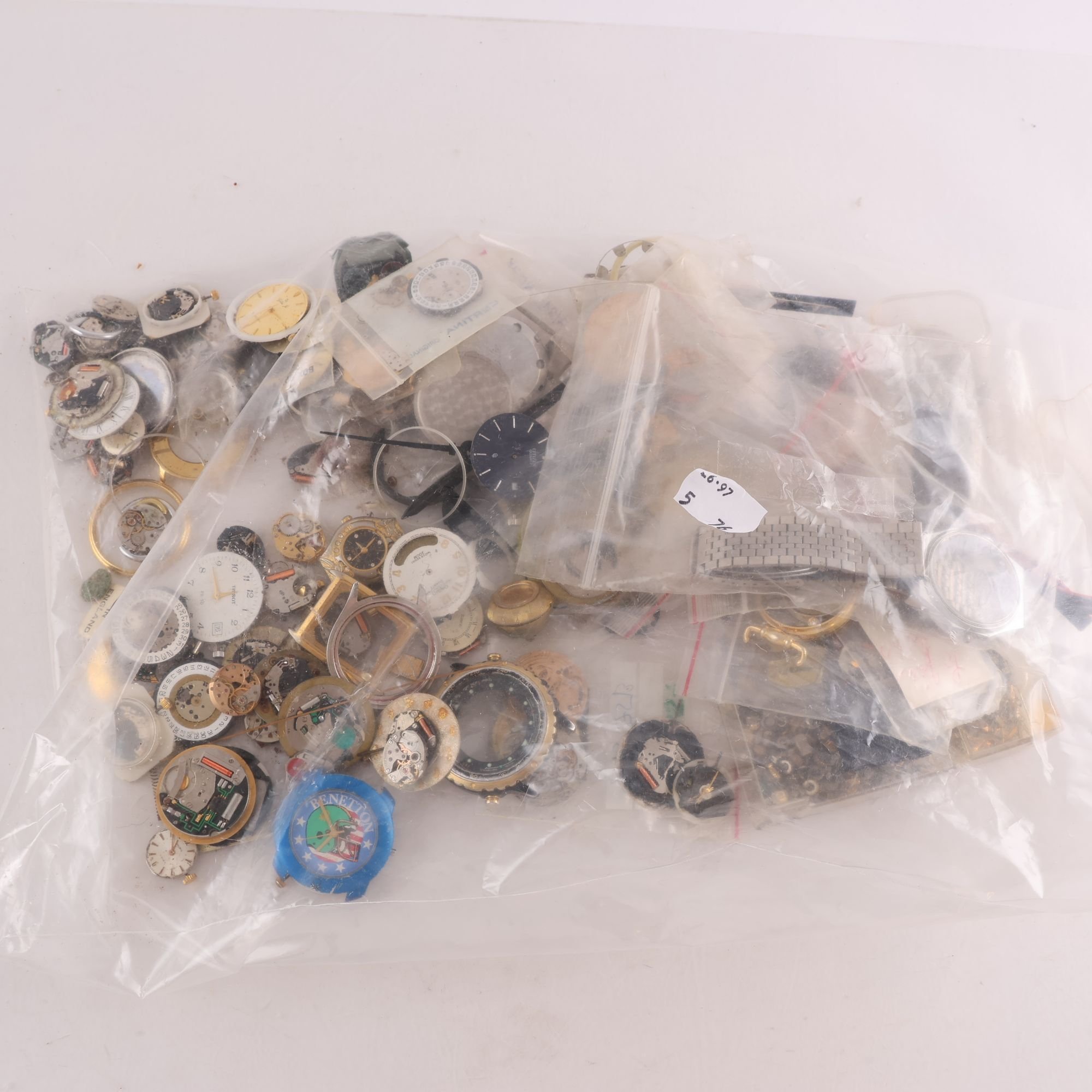 Parti, renoveringsmaterial, vintage, urverk, dam & herr.