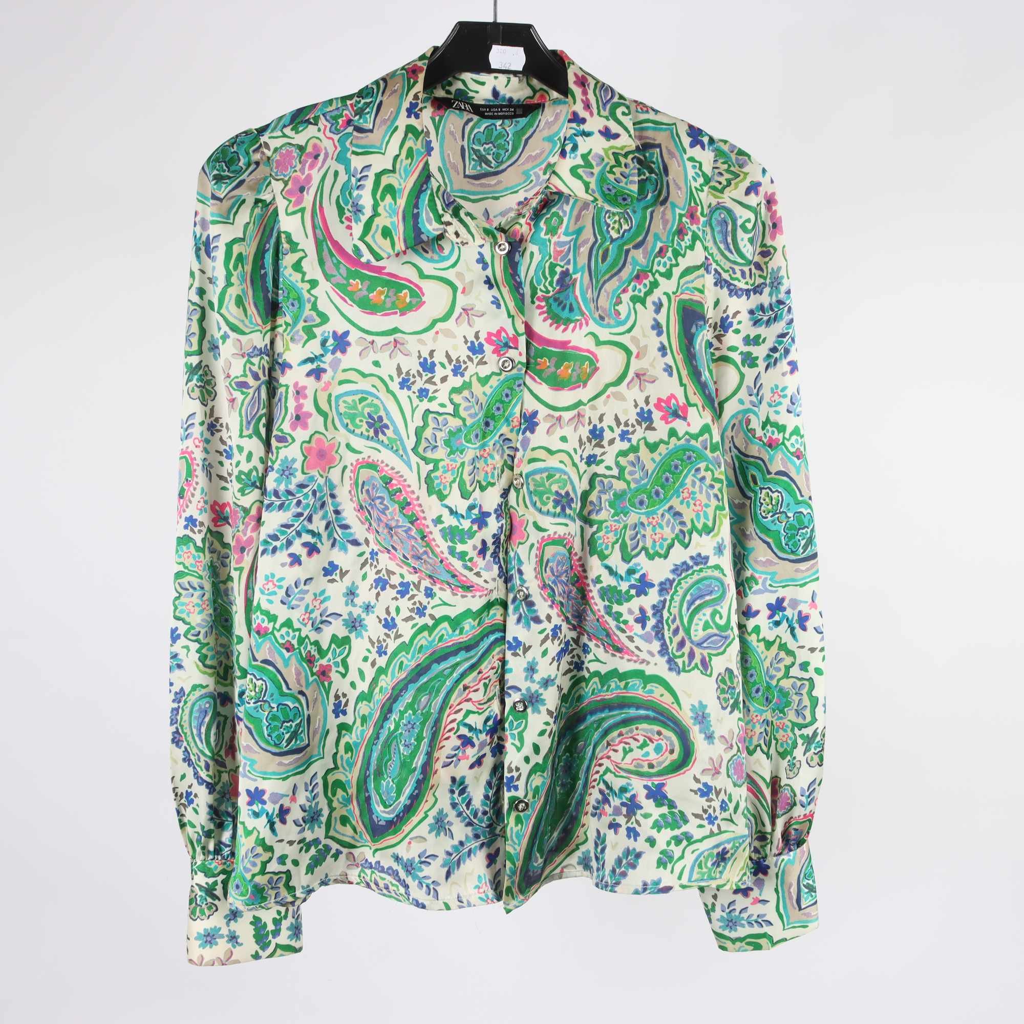 Blus, Zara, blommig, grön, stl. S.