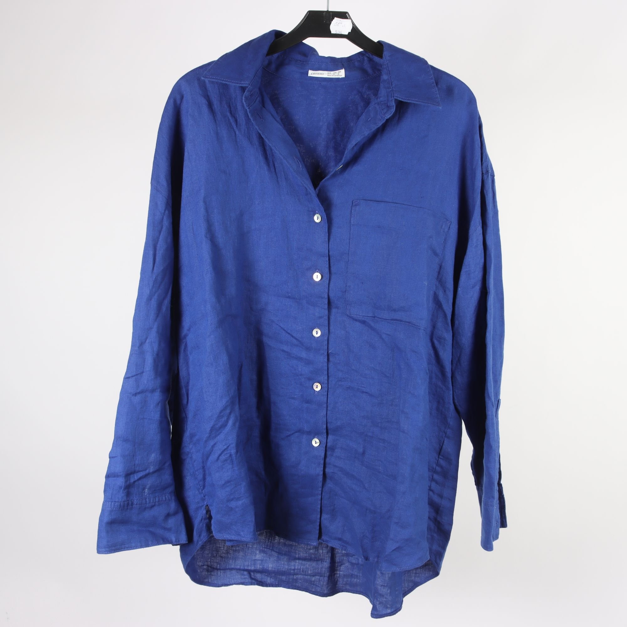 Blus, Oysho, korsblå, lin, stl. M.