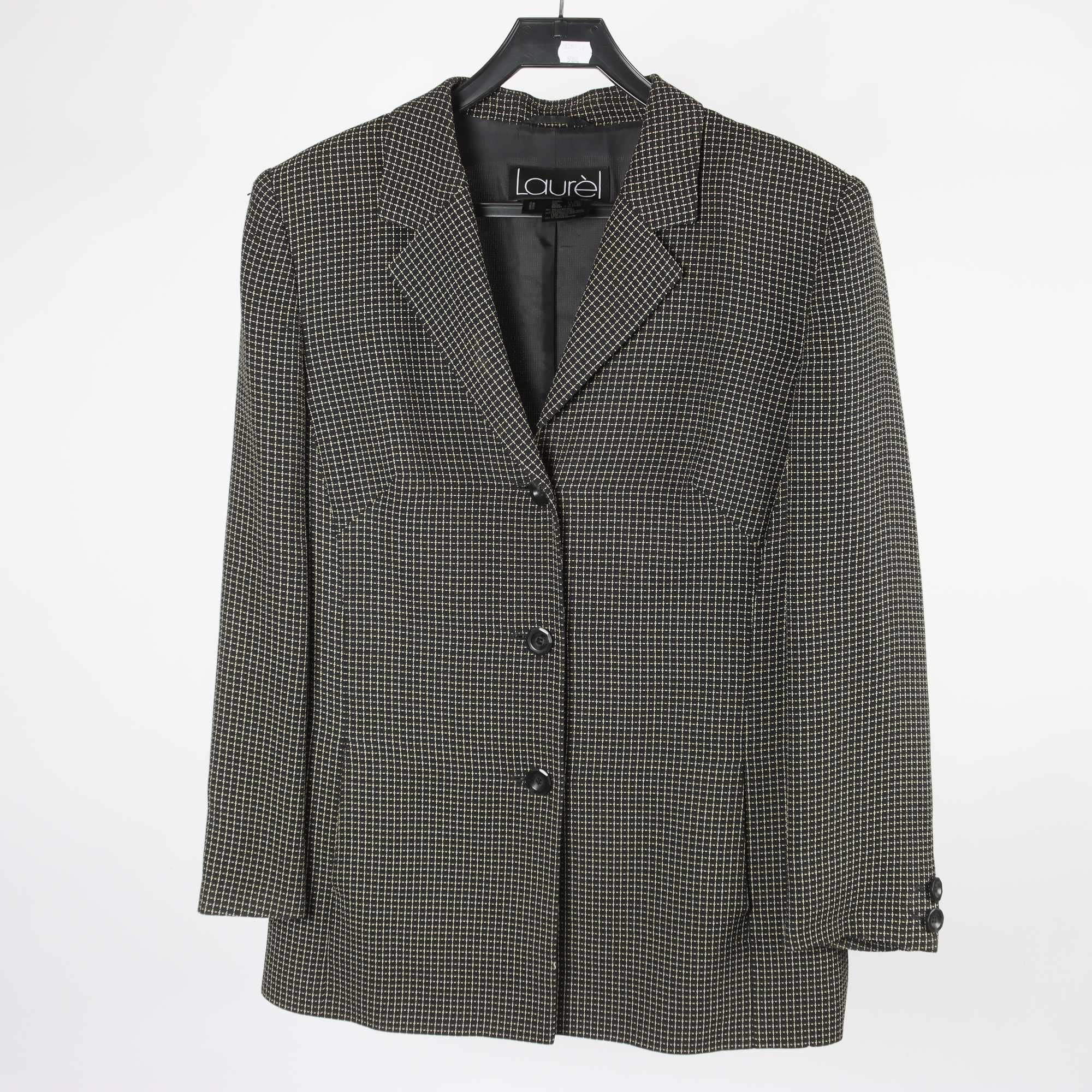 Kavaj, Laurèl, rutig, svart, stl. 42.