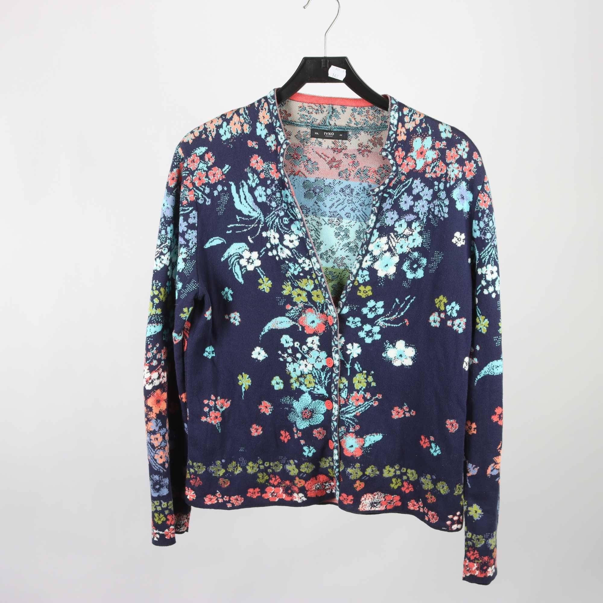 Kofta, Ivko, blå, blommig, stl. XXL