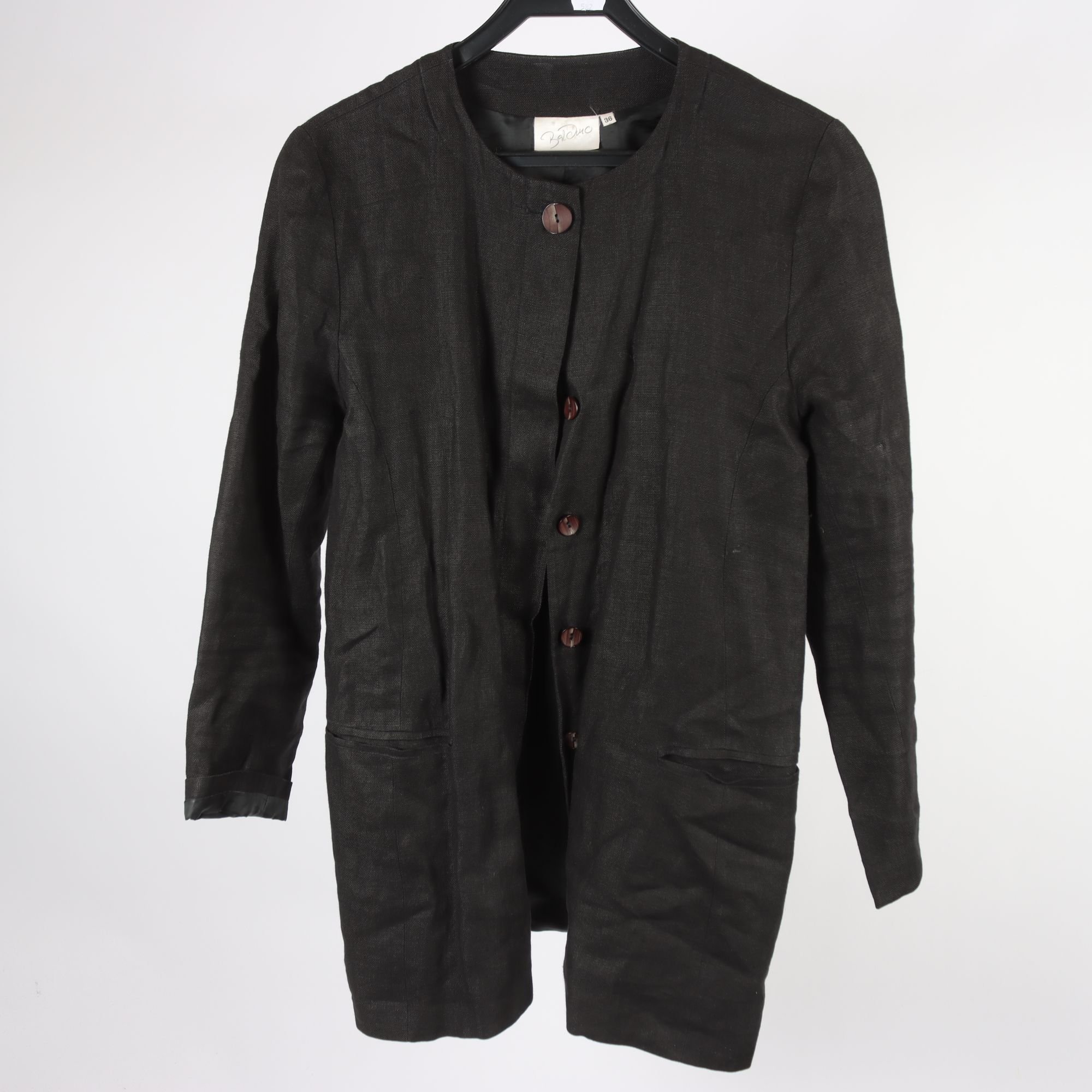 Jacka, Baldino, svart, lin, stl. 36.