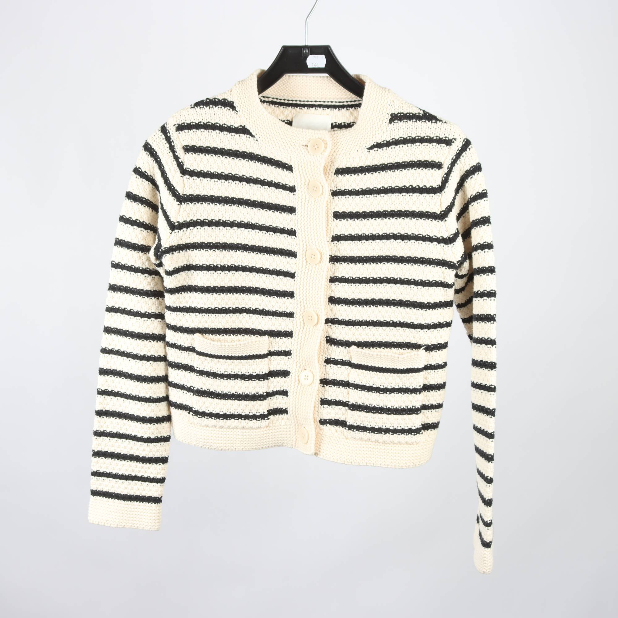 Kofta, Part Two, svart, randig, stl. XS