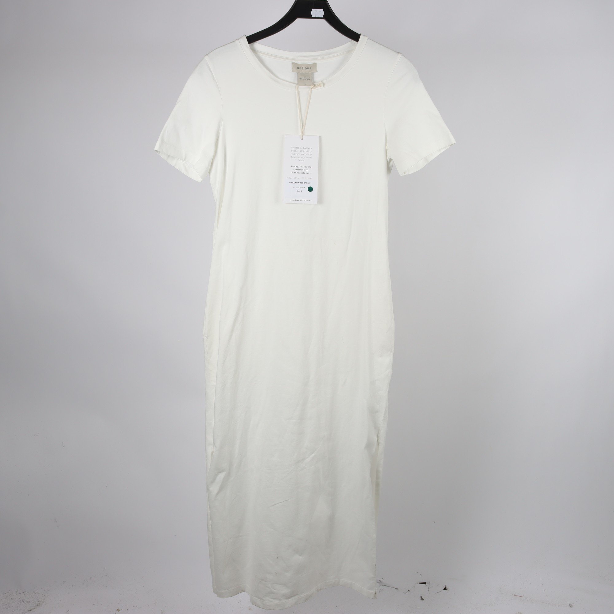 Klänning, residus, vit, stl. S.