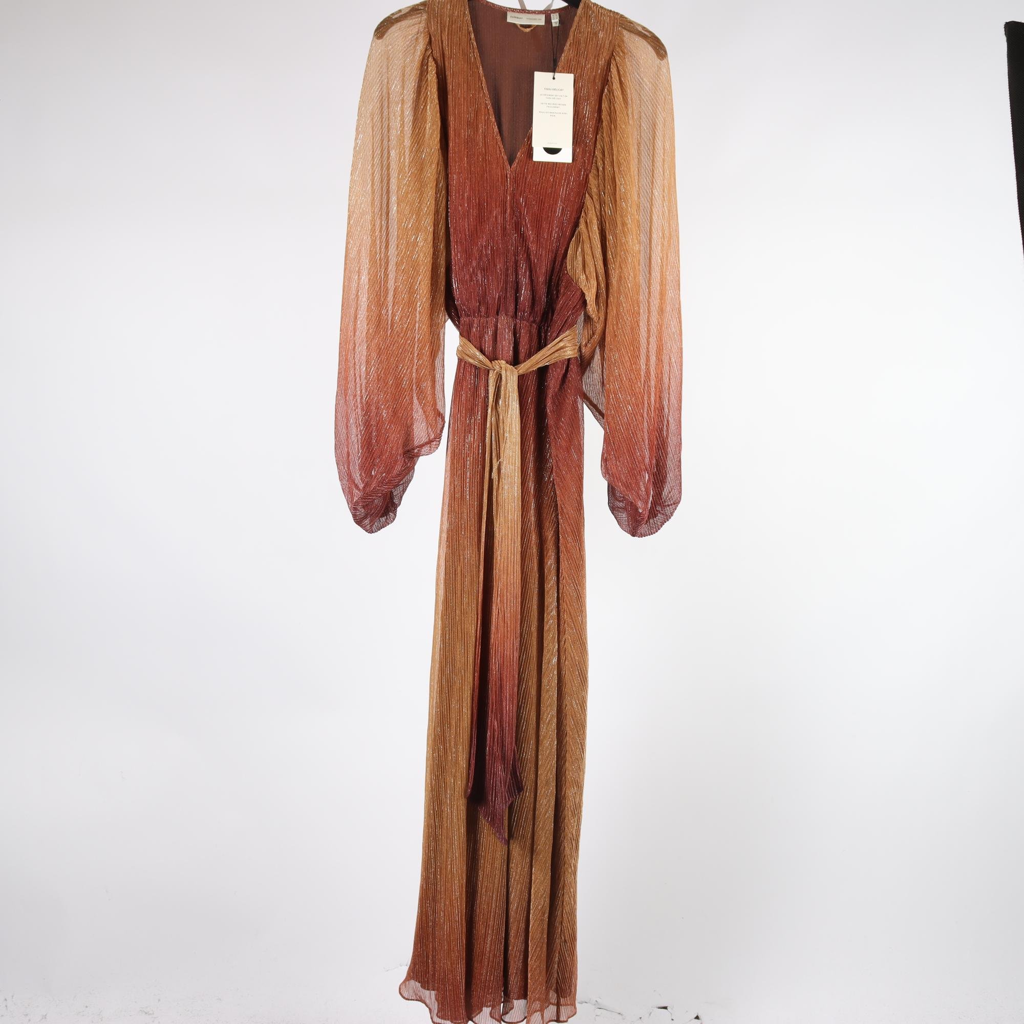 Klänning, In Wear, brun, glittrig, stl. 34.