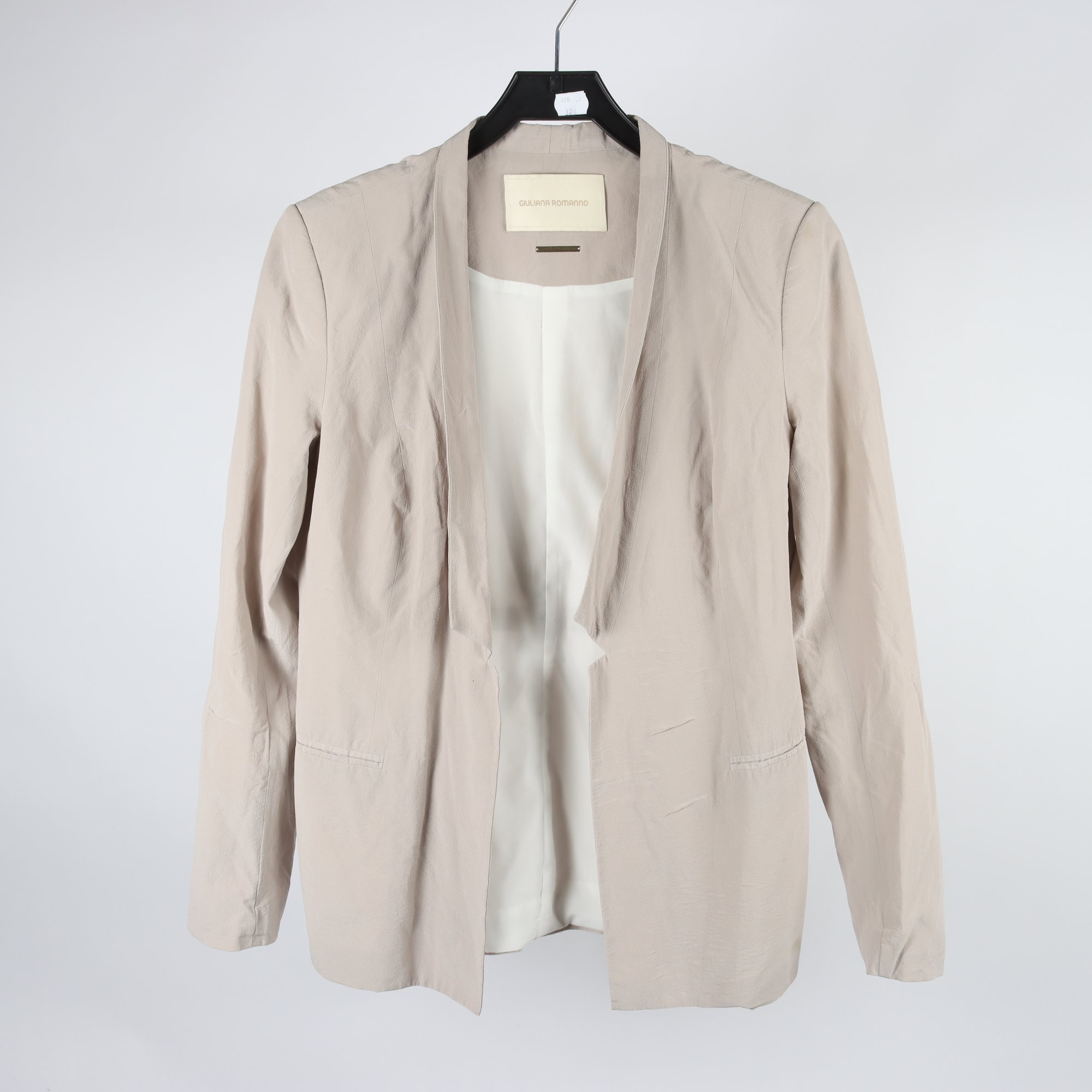 Kavaj, Giuliana Romanno, beige, 100% silke, stl. 40.