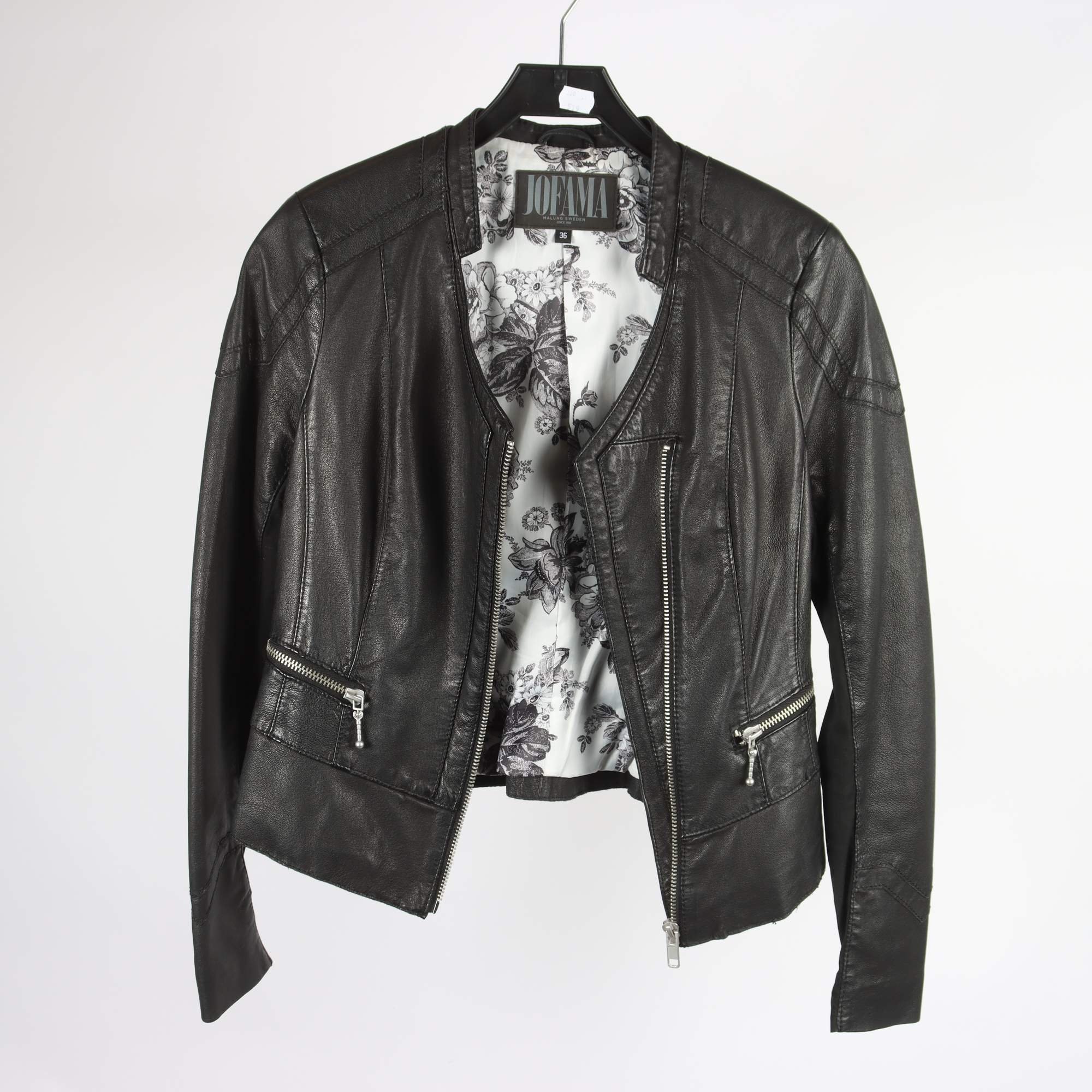 Skinnjacka, Jofama, svart, stl. 36.