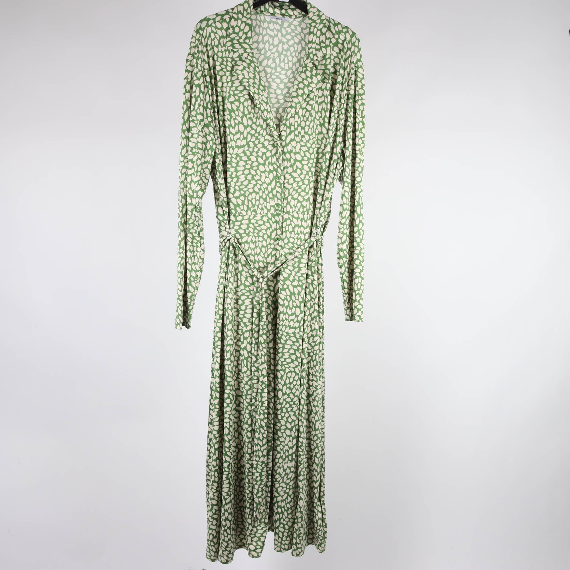 Klänning, Ellos, vit, grön, stl. 50/52.