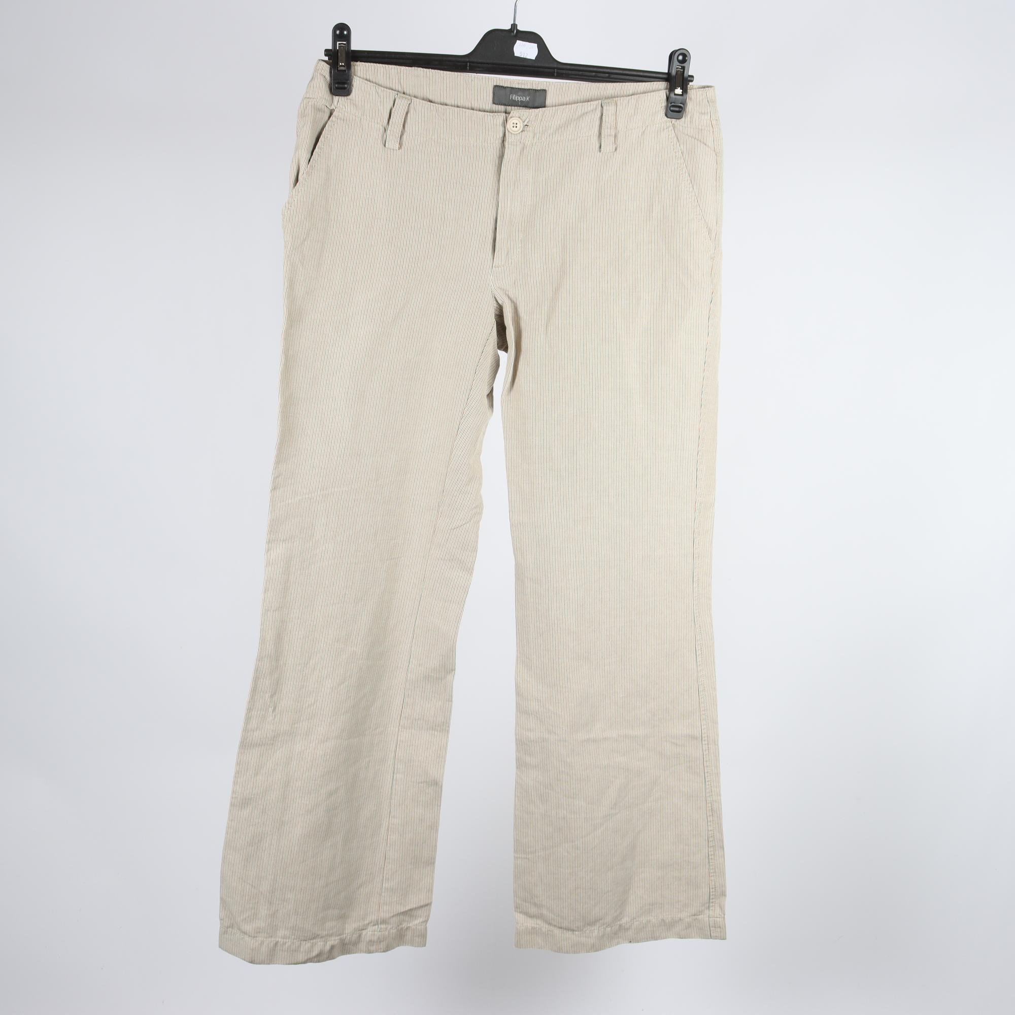 Byxor, Filippa K, randig, orange, beige, stl. L.