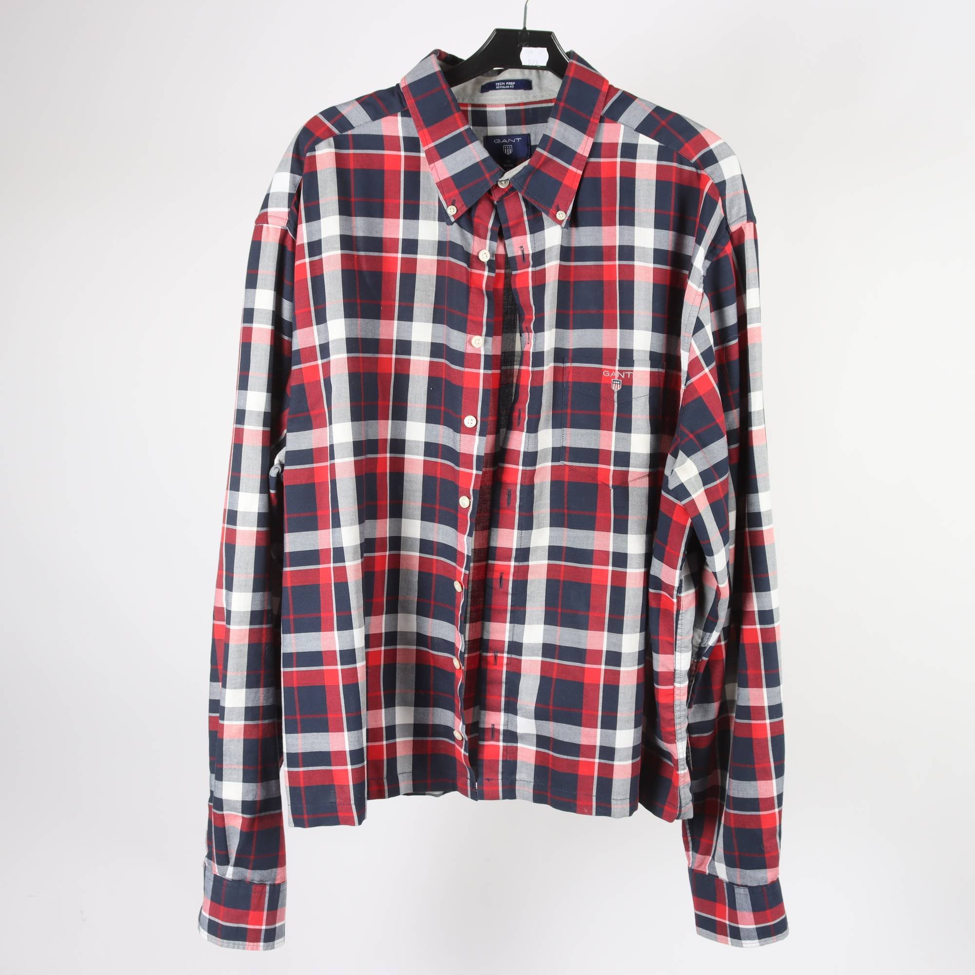 Skjorta, Gant, rutig, röd, blå, stl. 2XL.