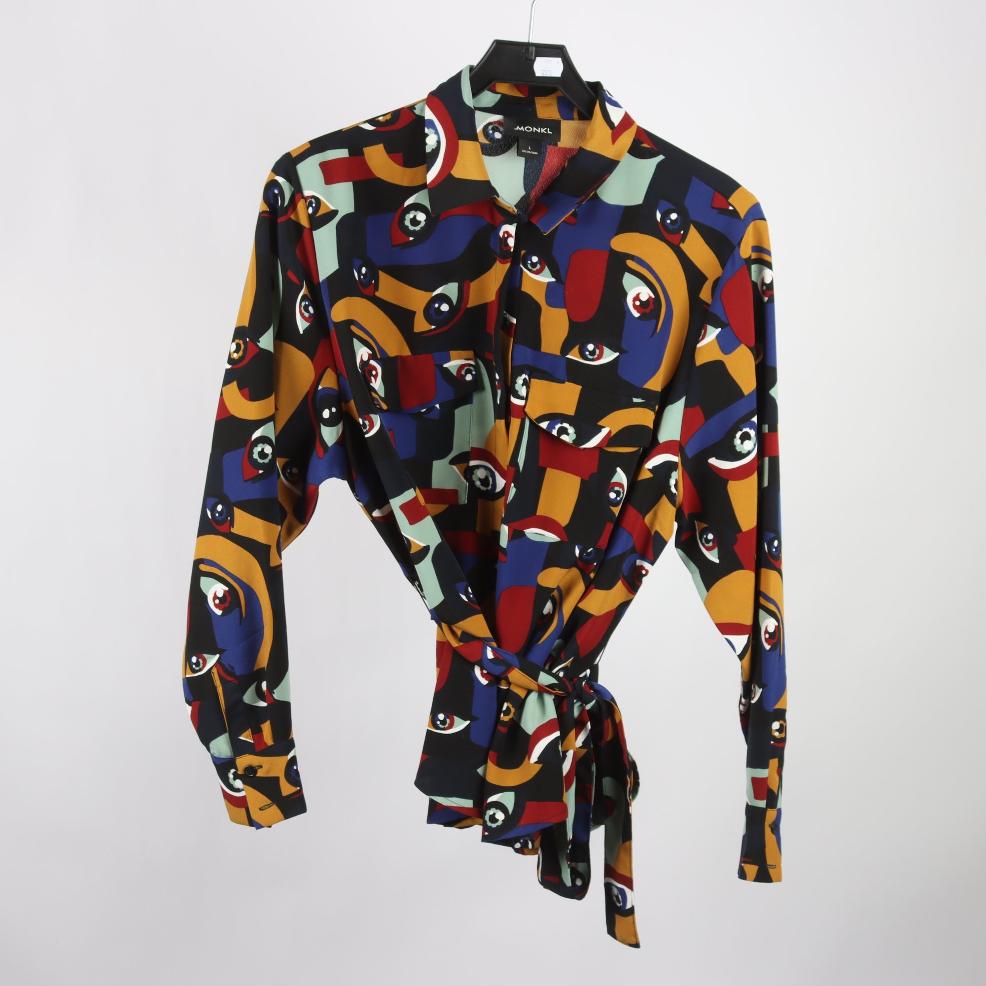 Blus, Monki, flerfärgad, mönstrad, stl. L