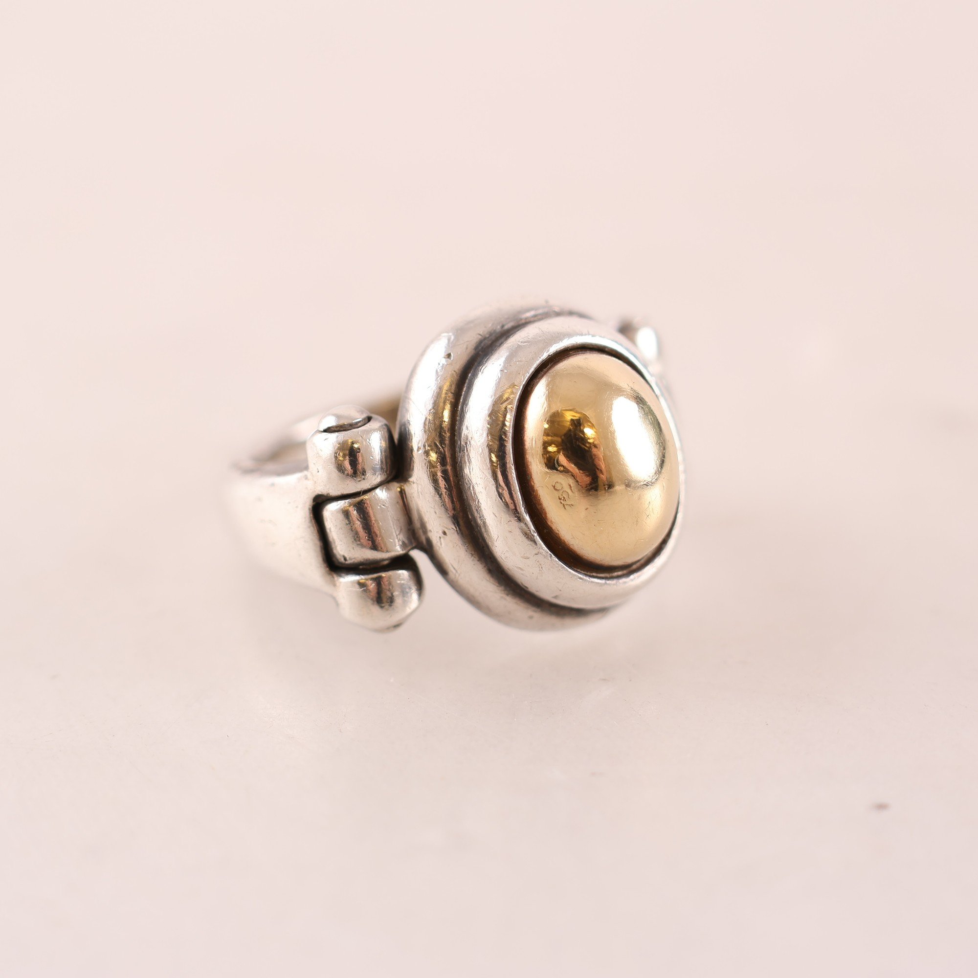 Ring, silver 925, förgylld detalj, vikt: 9.6g