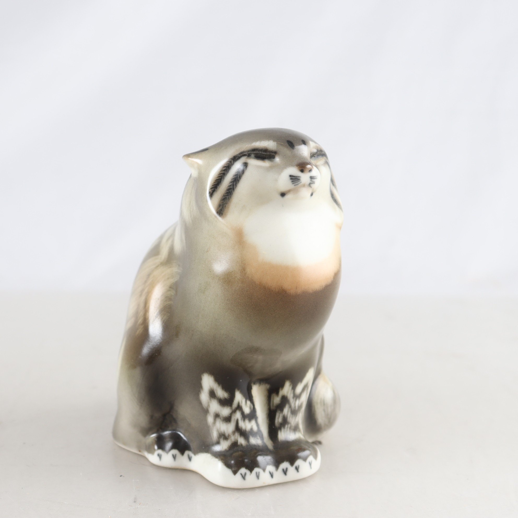 Figurin, porslin, katt, Lomonosov