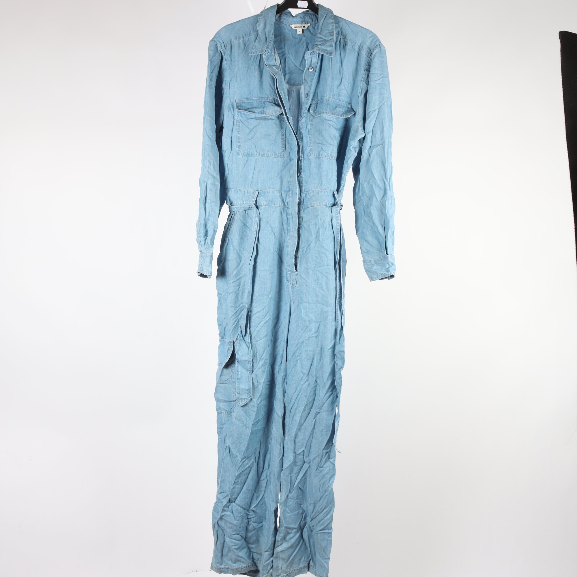 Byxdress, Indiska, blå, stl. S.