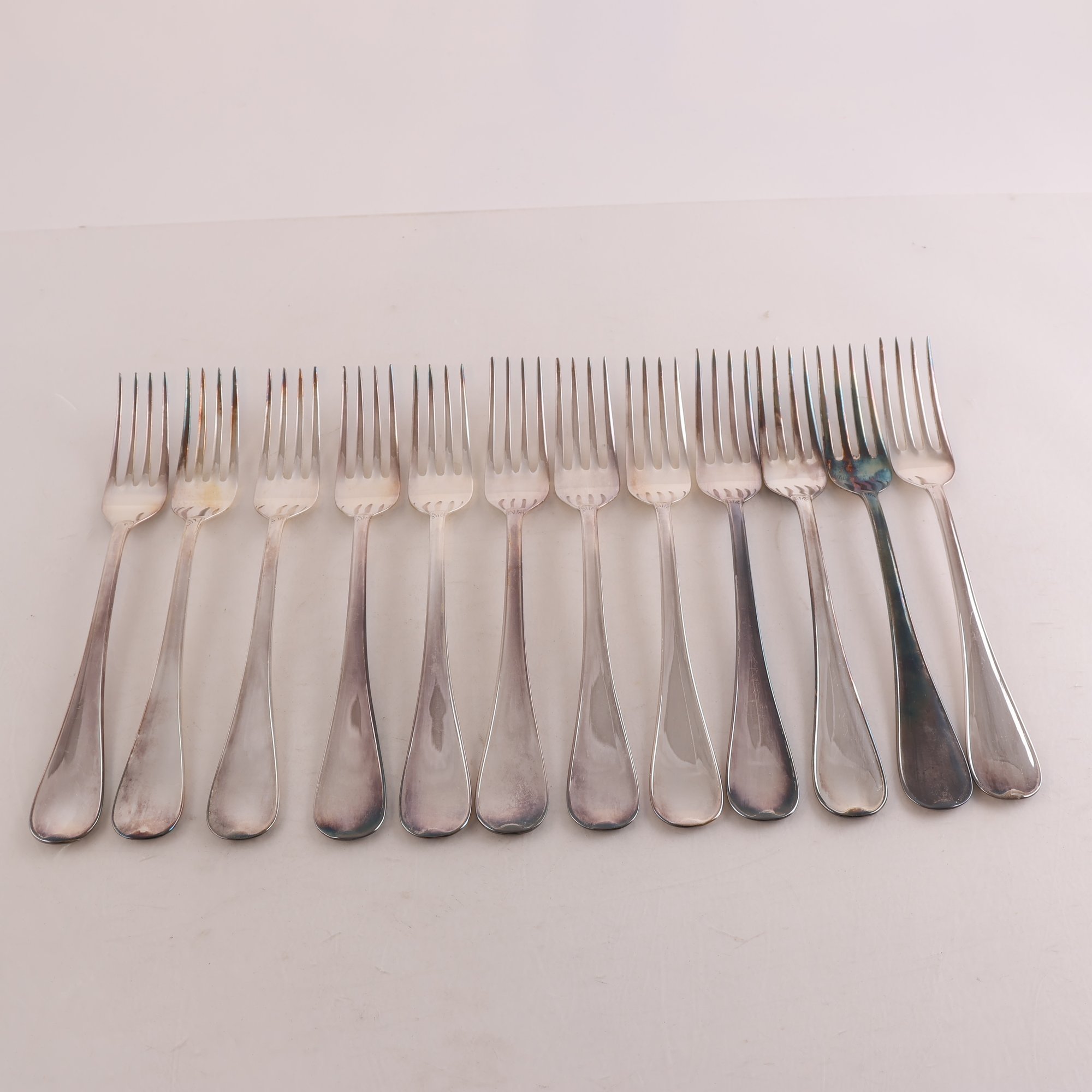 Gafflar, Silver, stämplade, katt, S, 830, GAB, 12 st