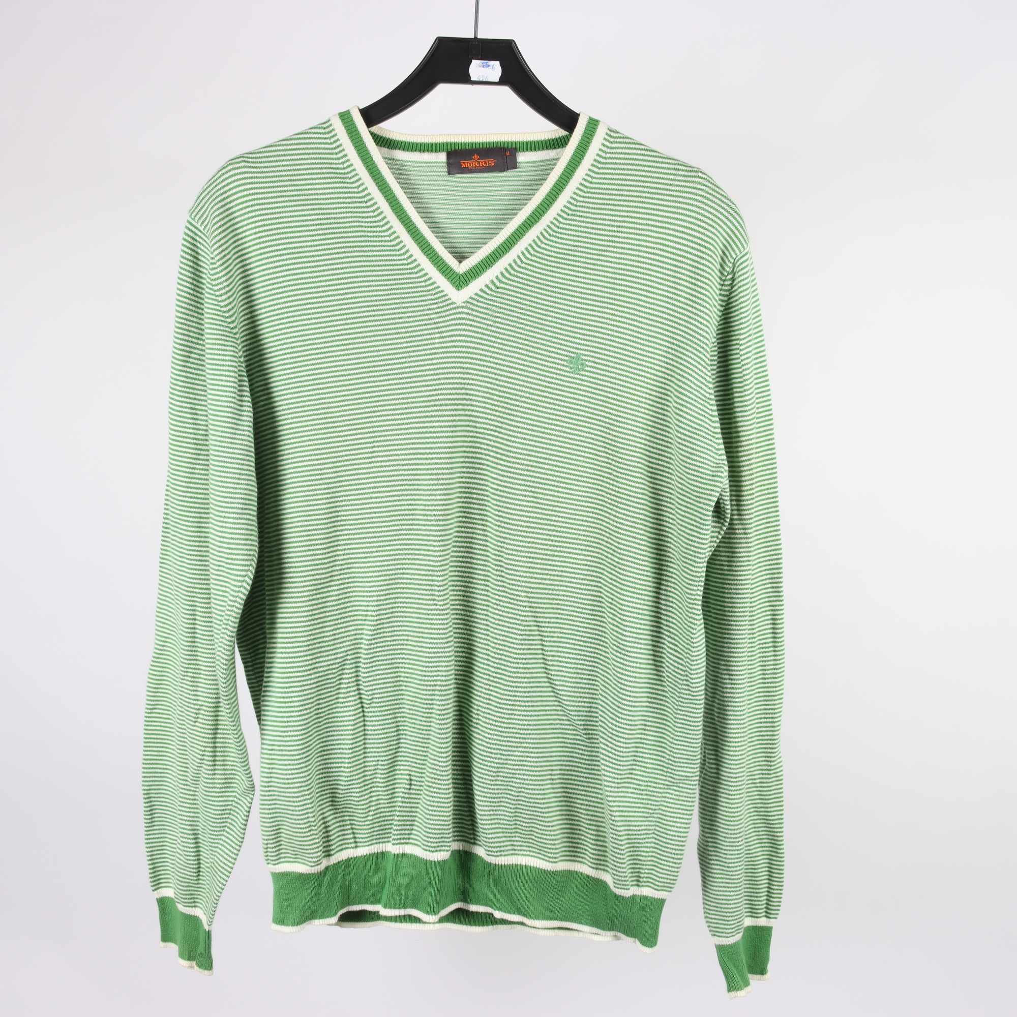 Tröja, Morris, randig, vit, grön, stl. M.