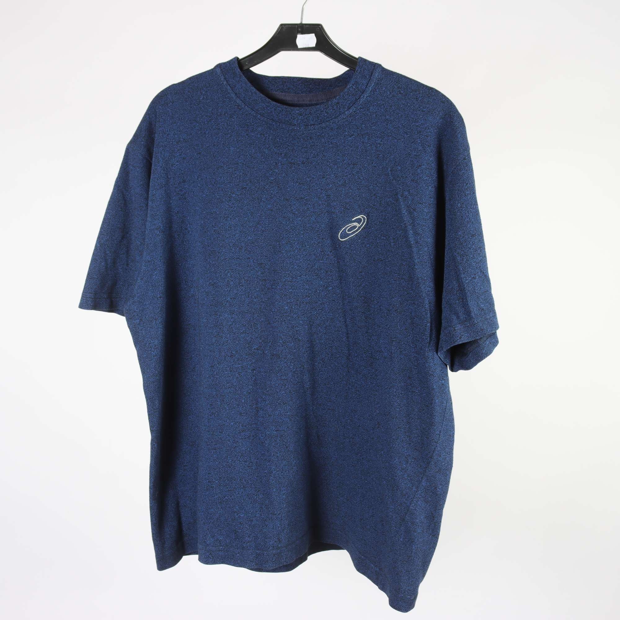 T-shirt, Asics, blå, retro, stl. ca L.