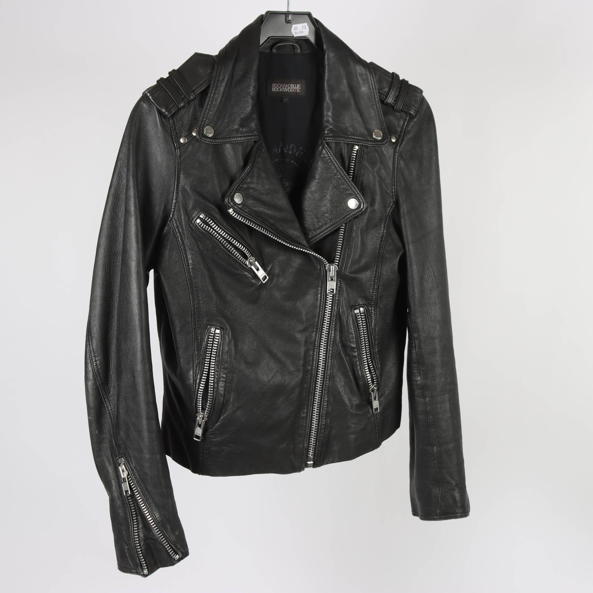 Skinnjacka, Rock and Blue, 100% läder, stl. 40