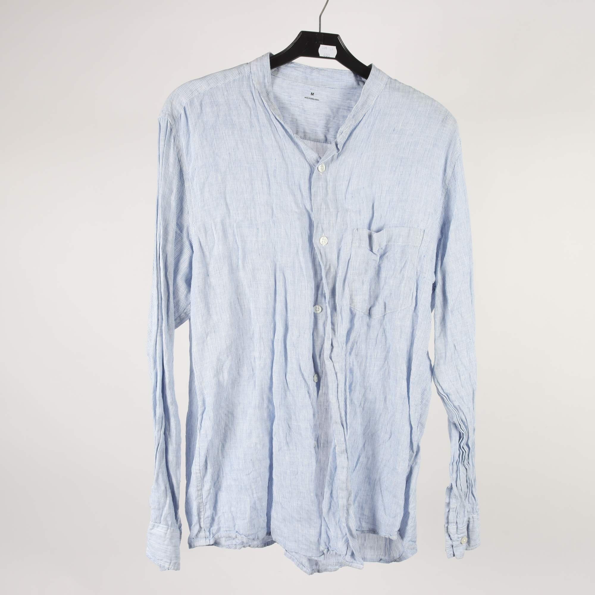 Skjorta, Muji, vit, blå, lin, stl. M.