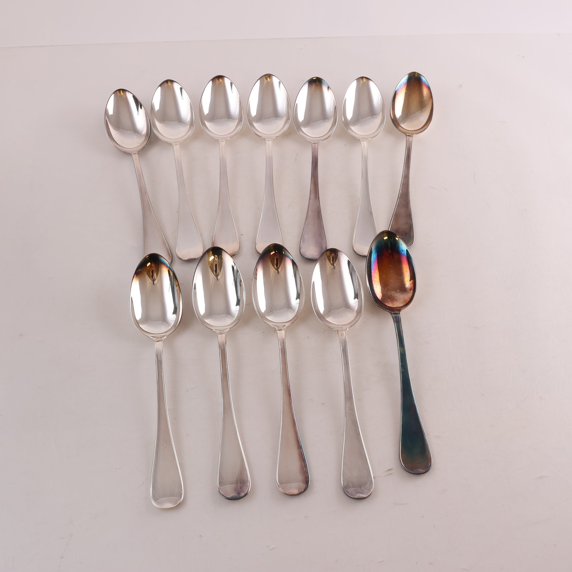 Skedar, Silver, stämplade, katt, S, 830, GAB, 12 st