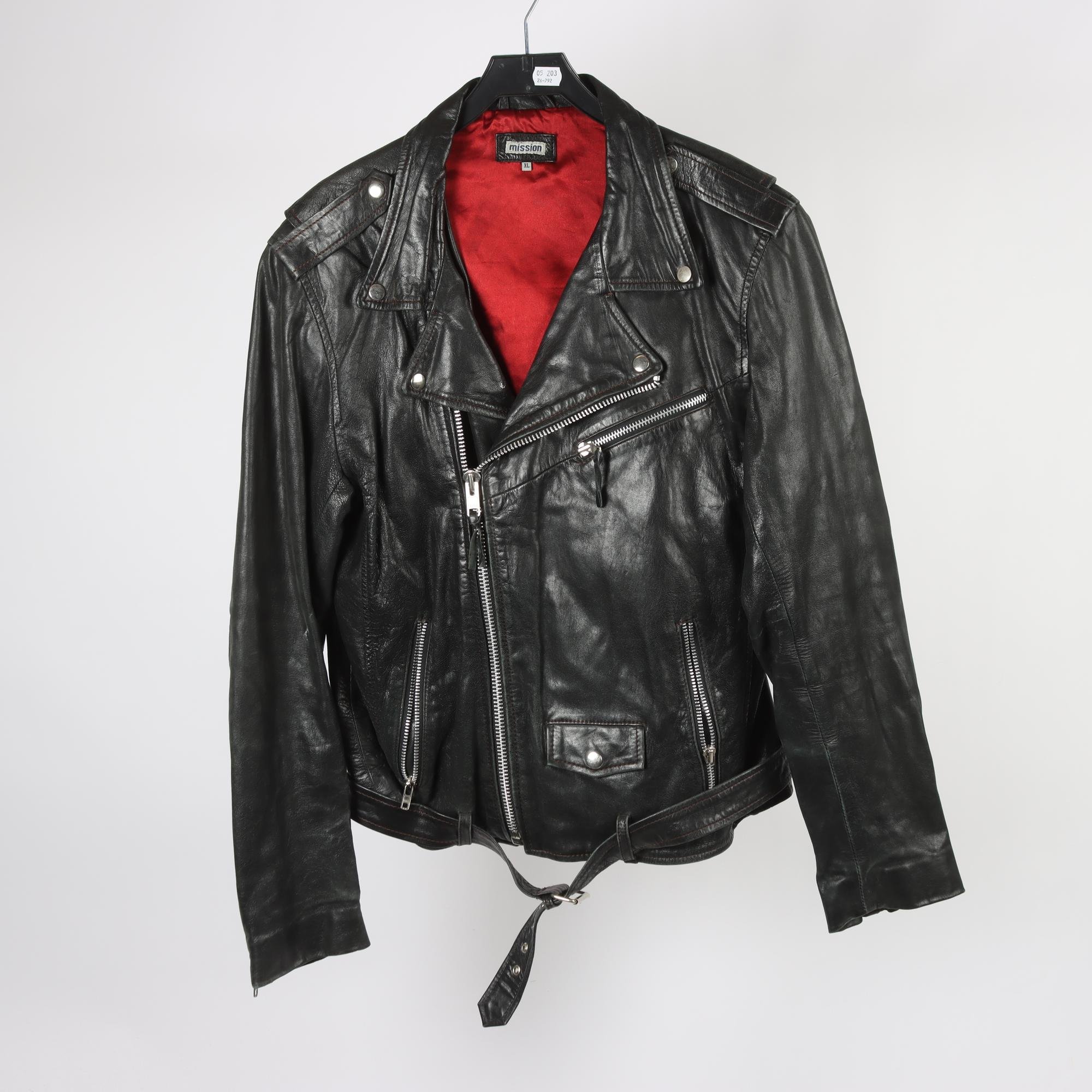 Skinnjacka, Mission, 100% läder, stl. XL