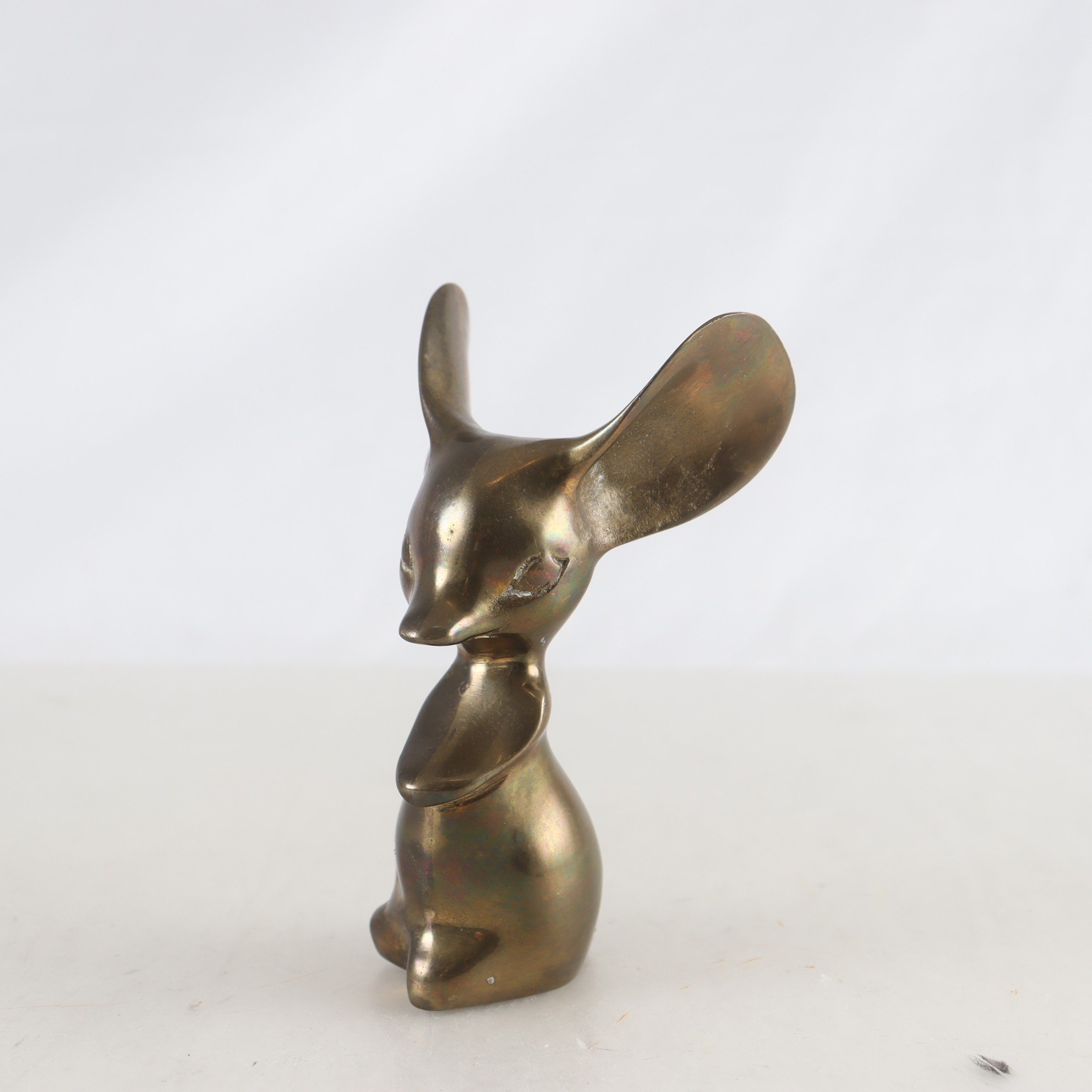 Figurin, mässing, mus, 1900-tal