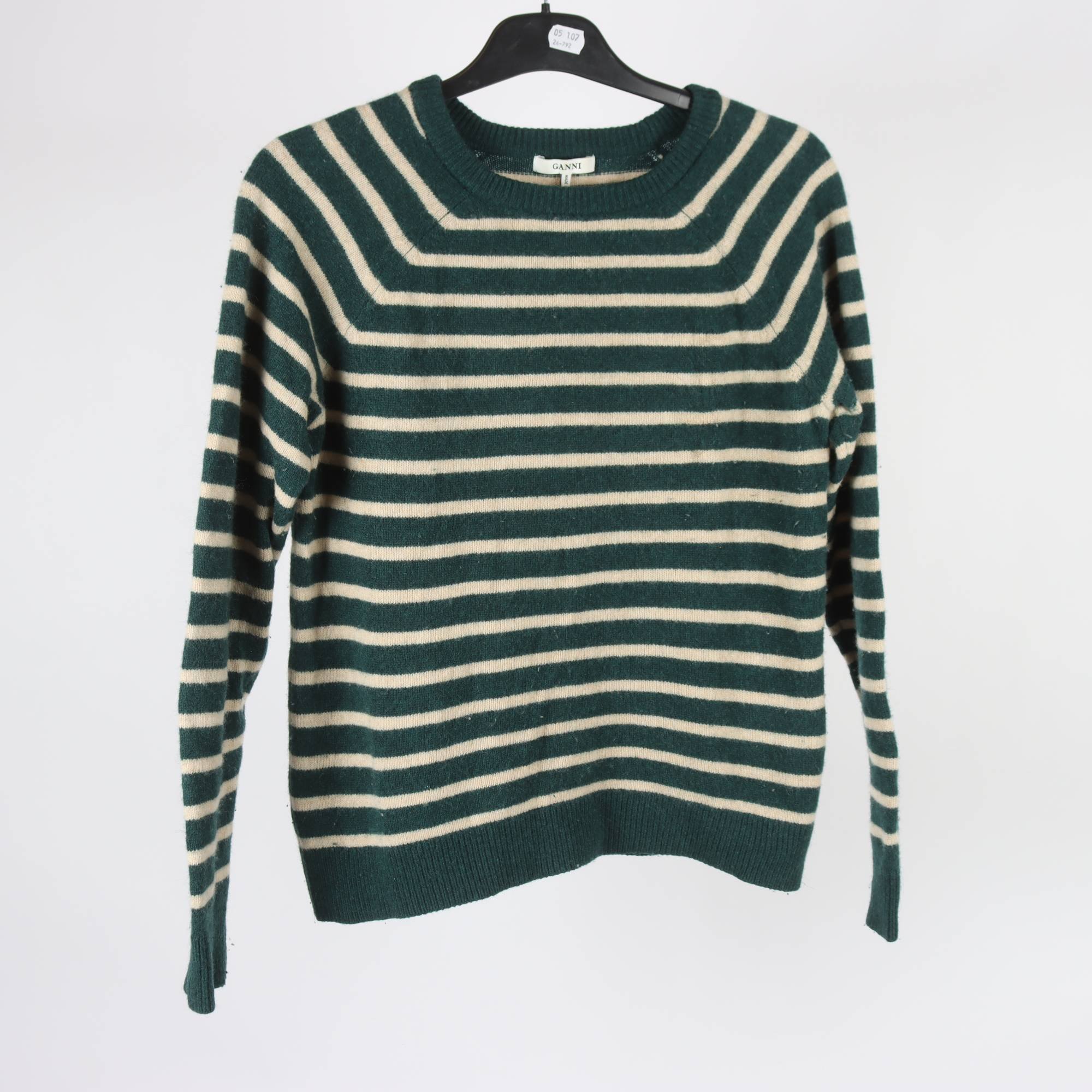 Stickad tröja, Ganni, yak & merinoullblandning, stl. S