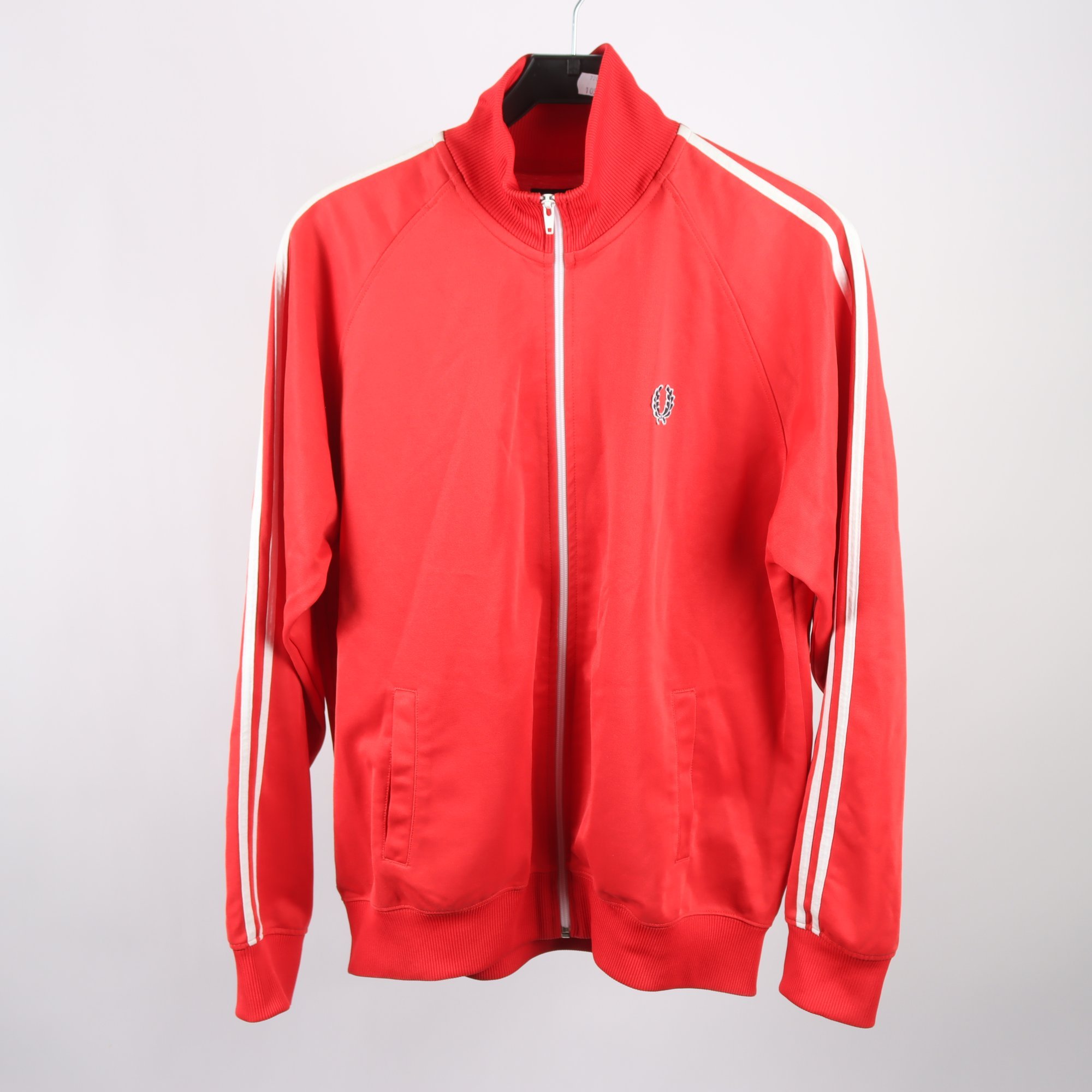 Sportjacka, Fred Perry, röd, vit, stl. L