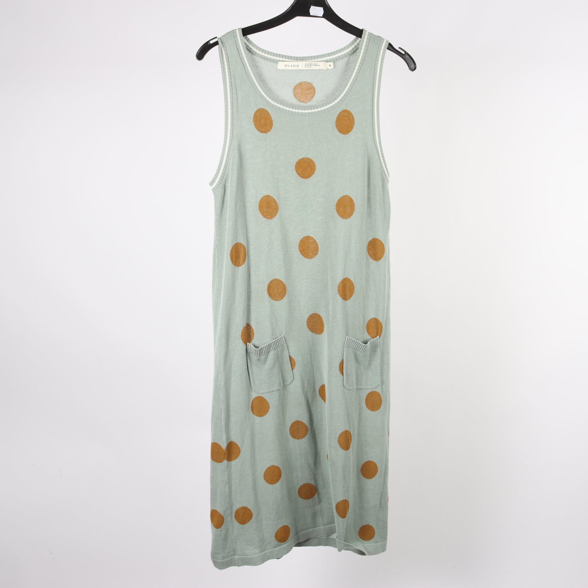 Klänning, Bric a Brac, grå, brun, stickad, stl. M.