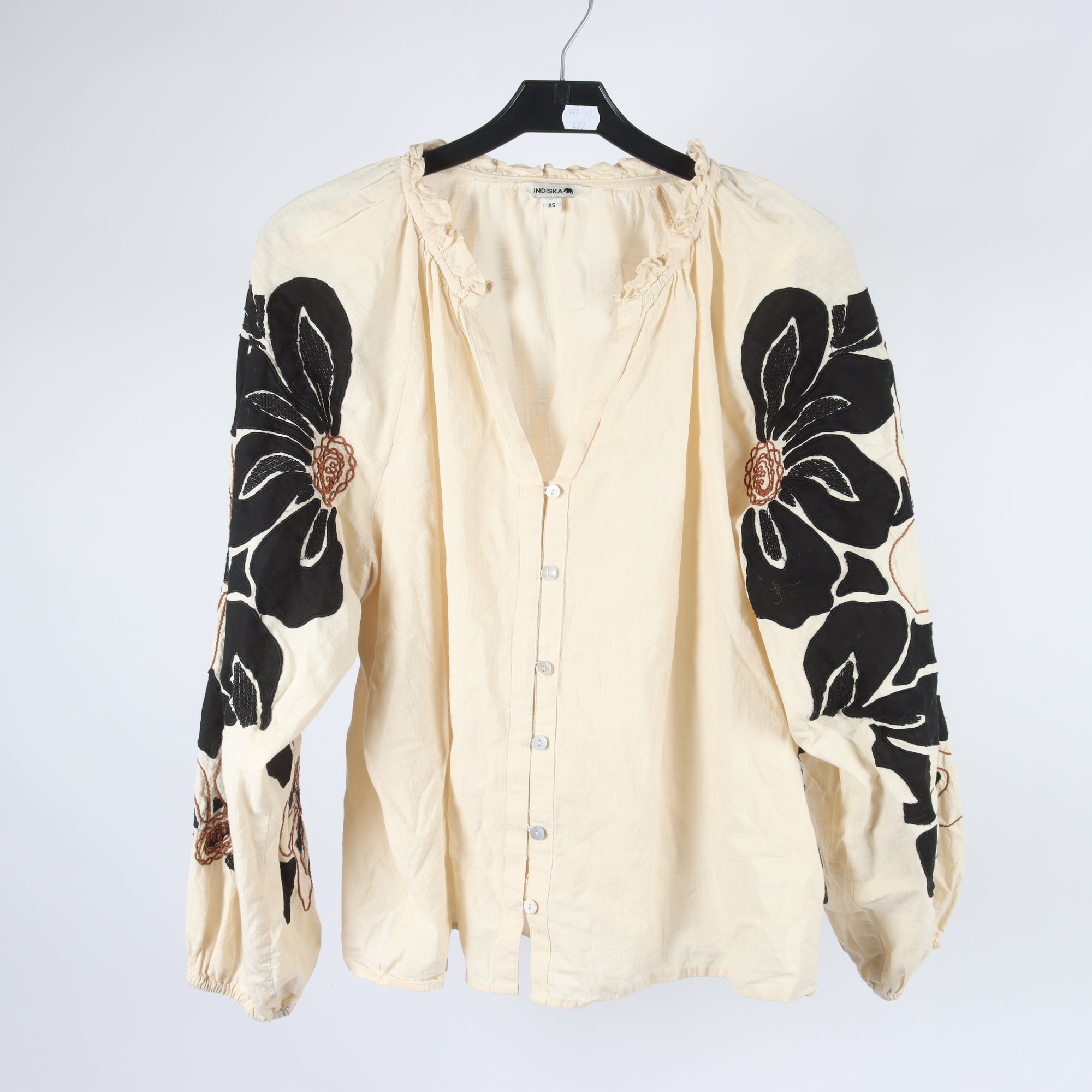 Blus, Indiska, beige, stl. XS.