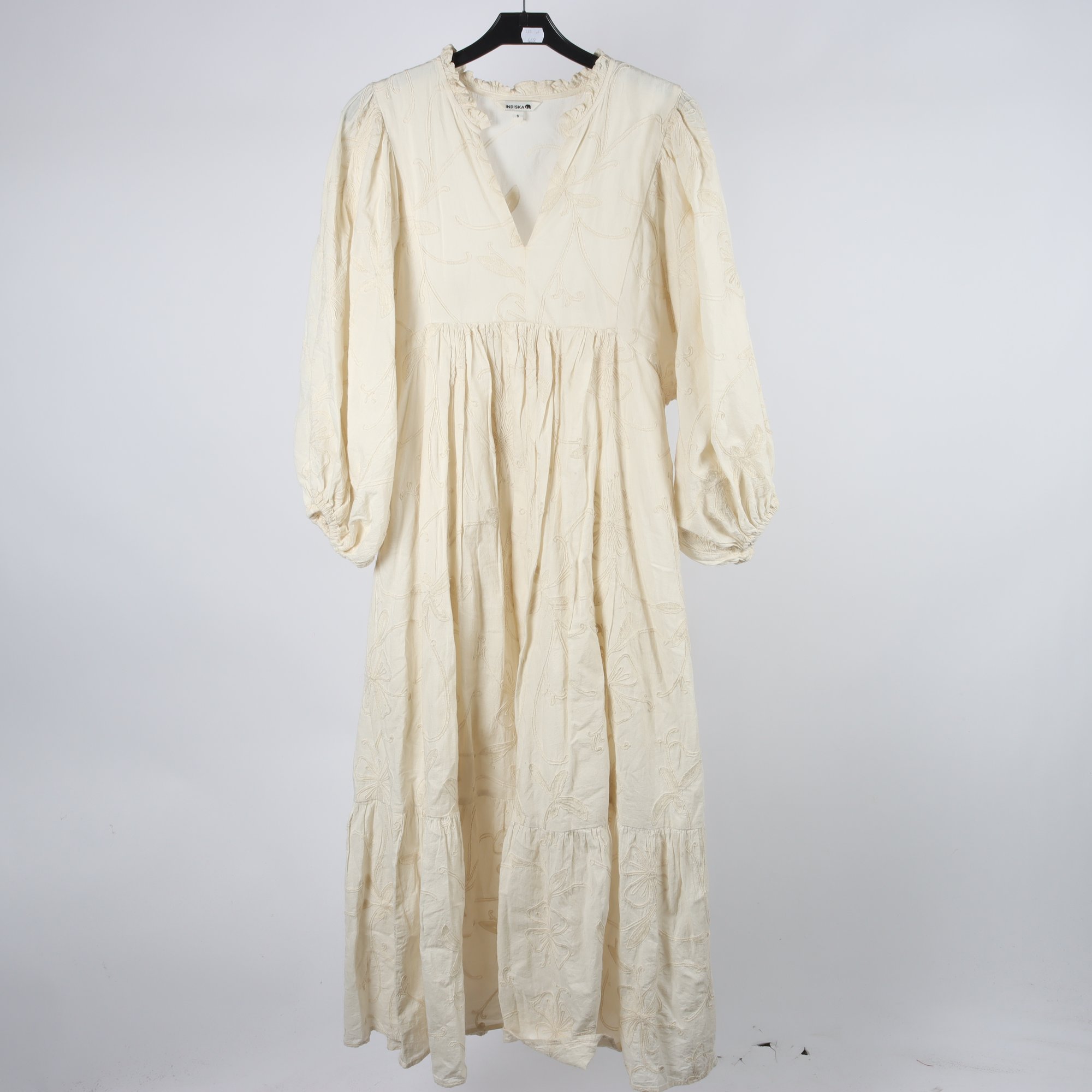 Klänning, Indiska, beige, broderad, stl. S.