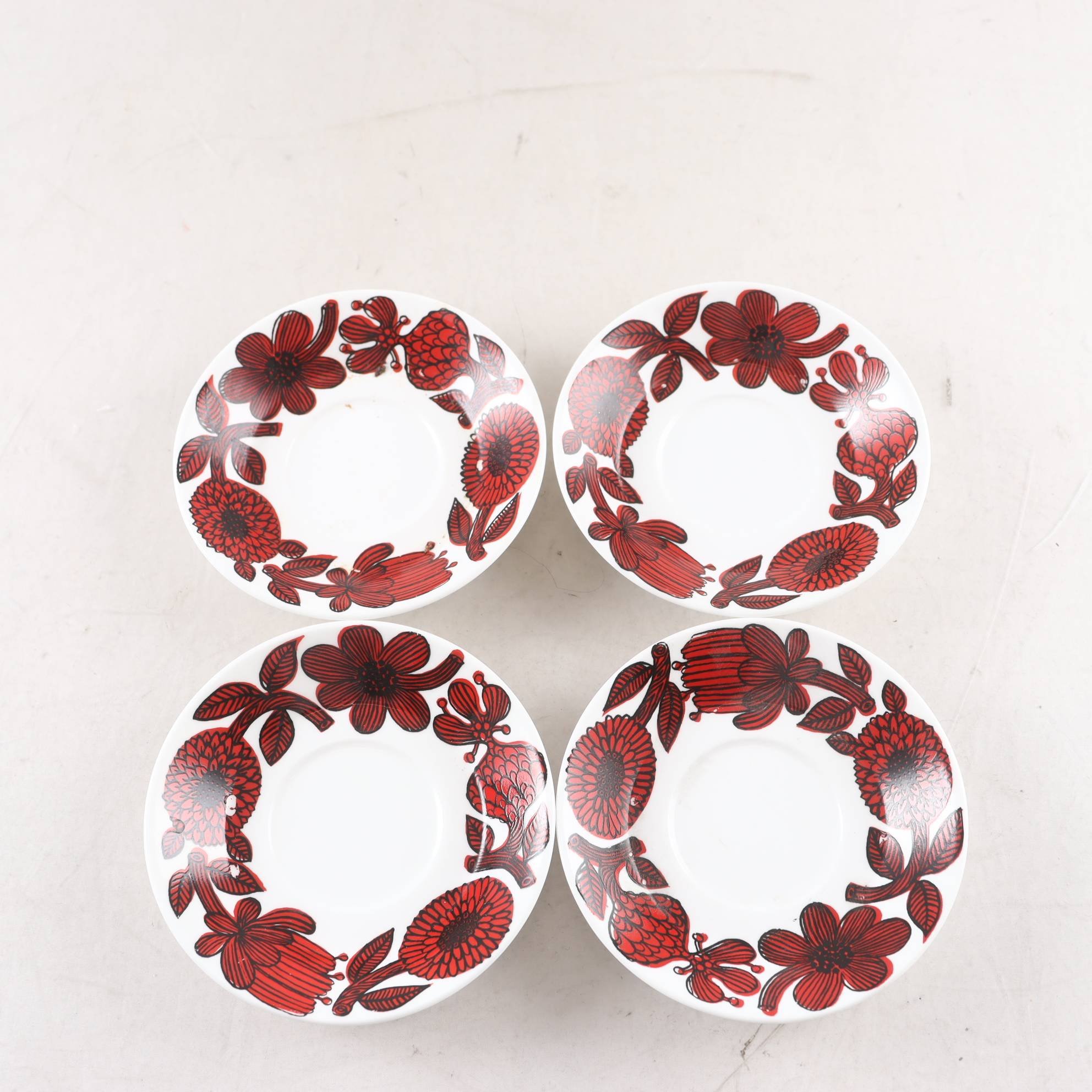 Kaffefat, ”Röd Aster”, Stig Lindberg, Gustavsberg