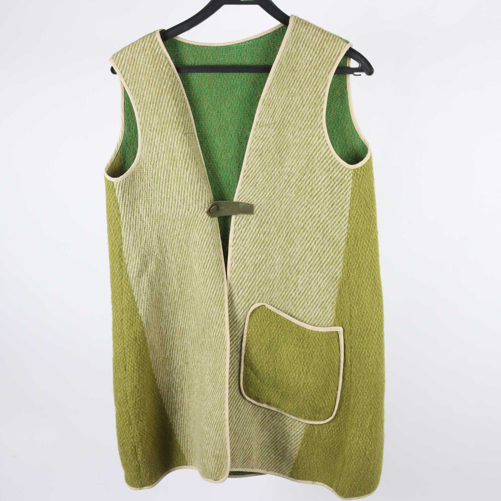 Väst, Okänd, grön, ull, stl. ca. S.