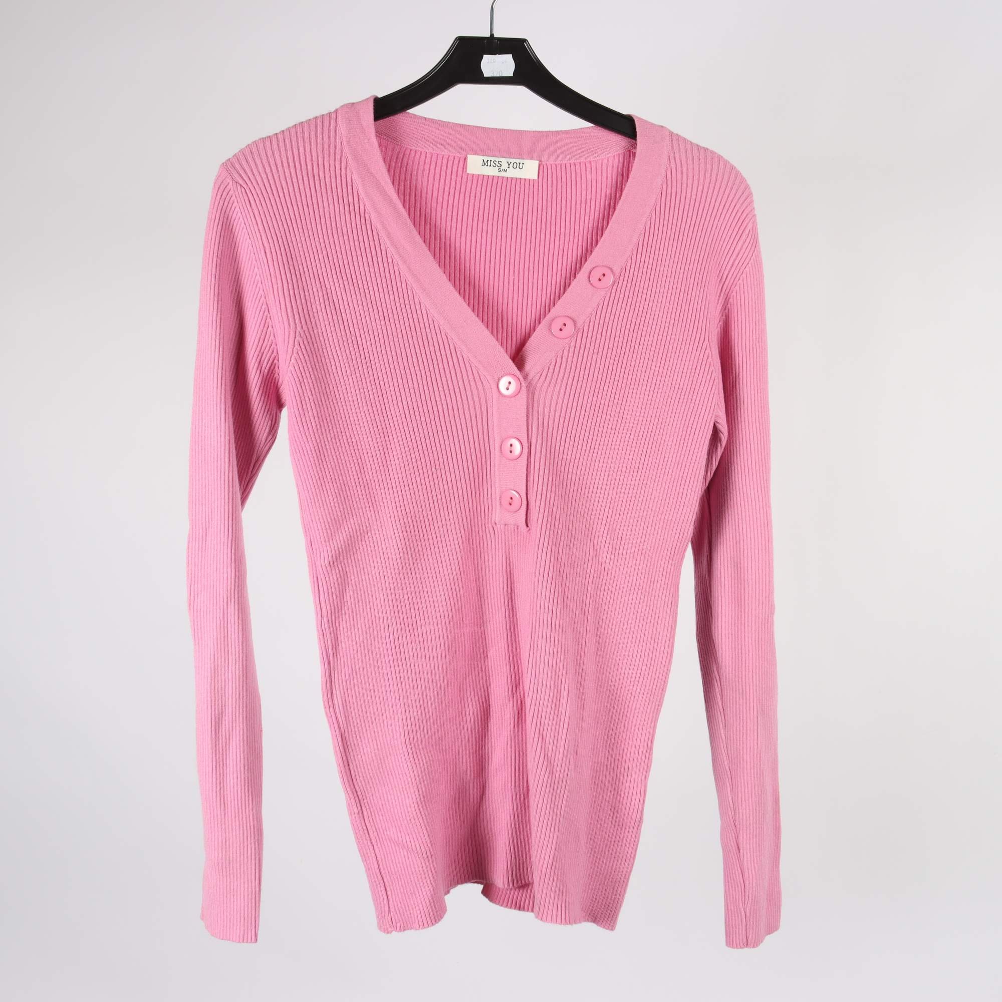 Tröja, Miss You, rosa, ull, cashmere, stl. S/M.