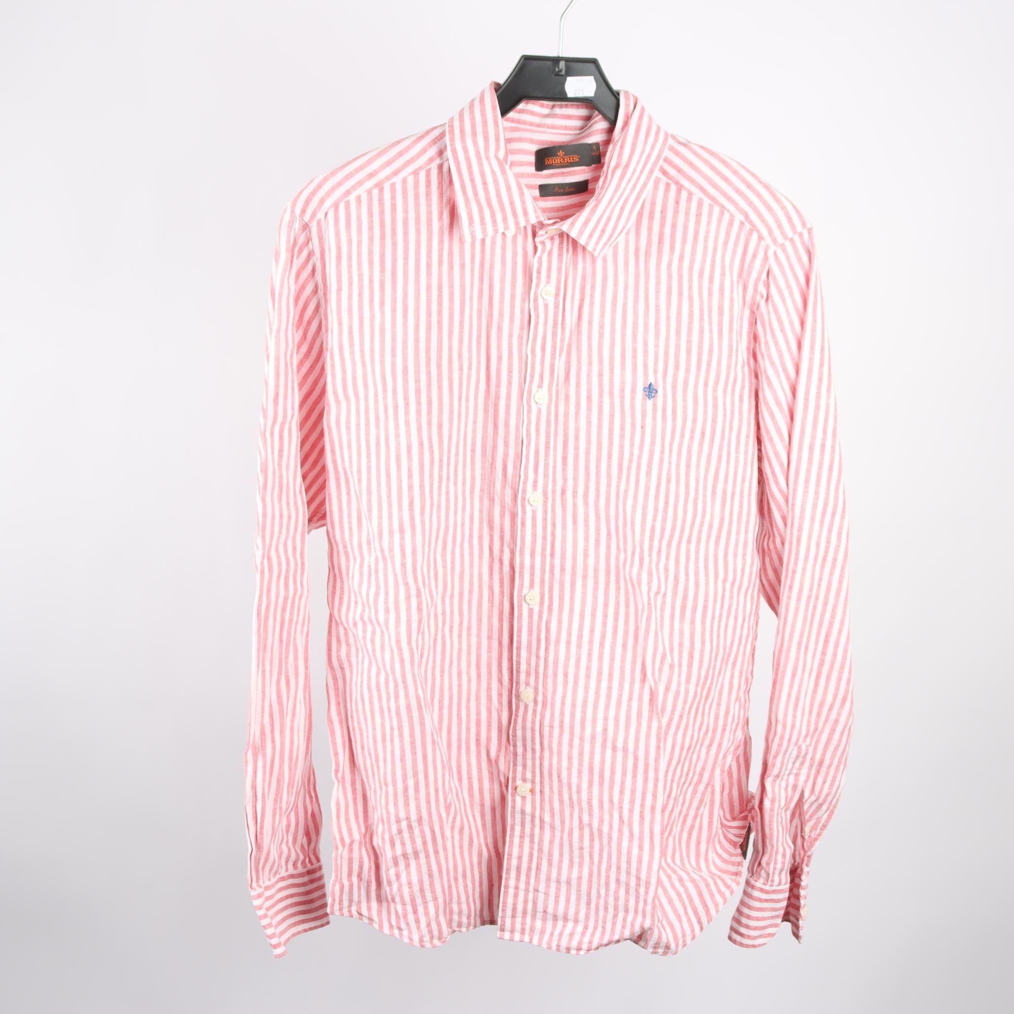 Skjorta, Morris, röd, vit, randig, stl. L