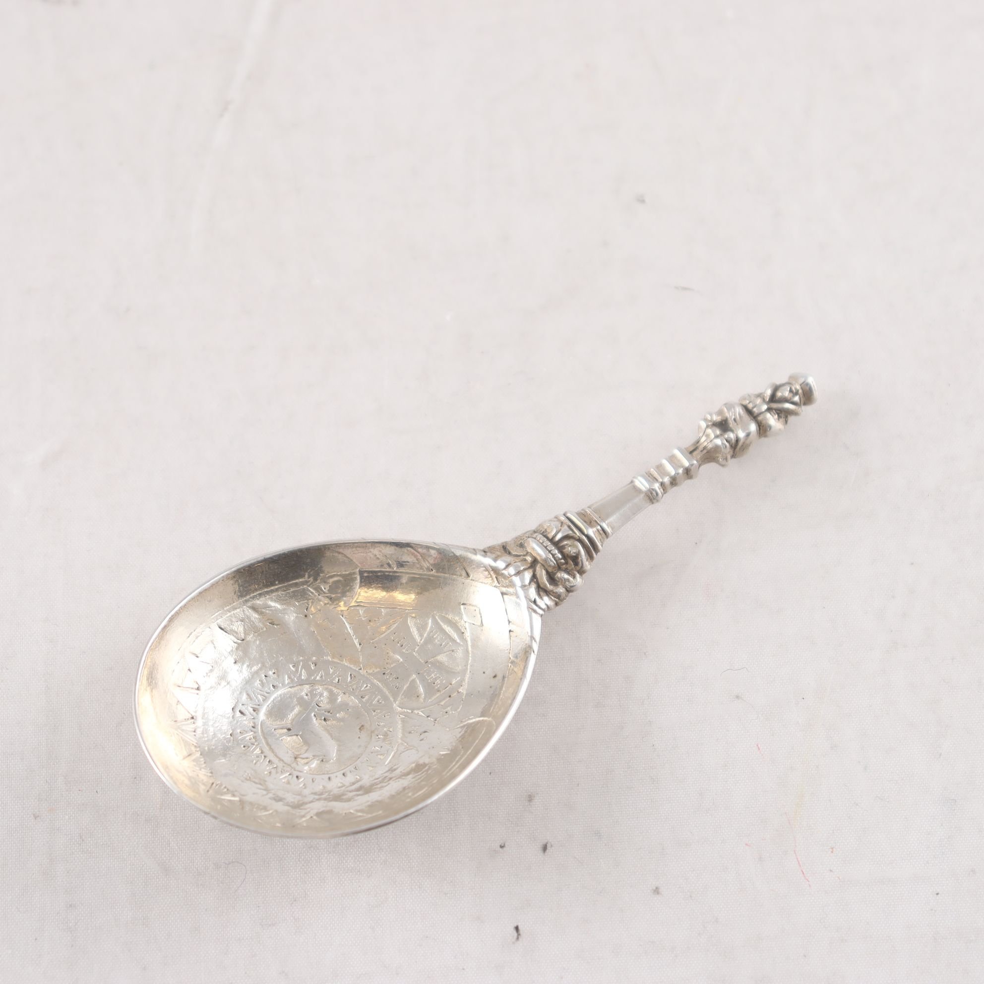 Brännvinssked, probertestat silver, ostämplad