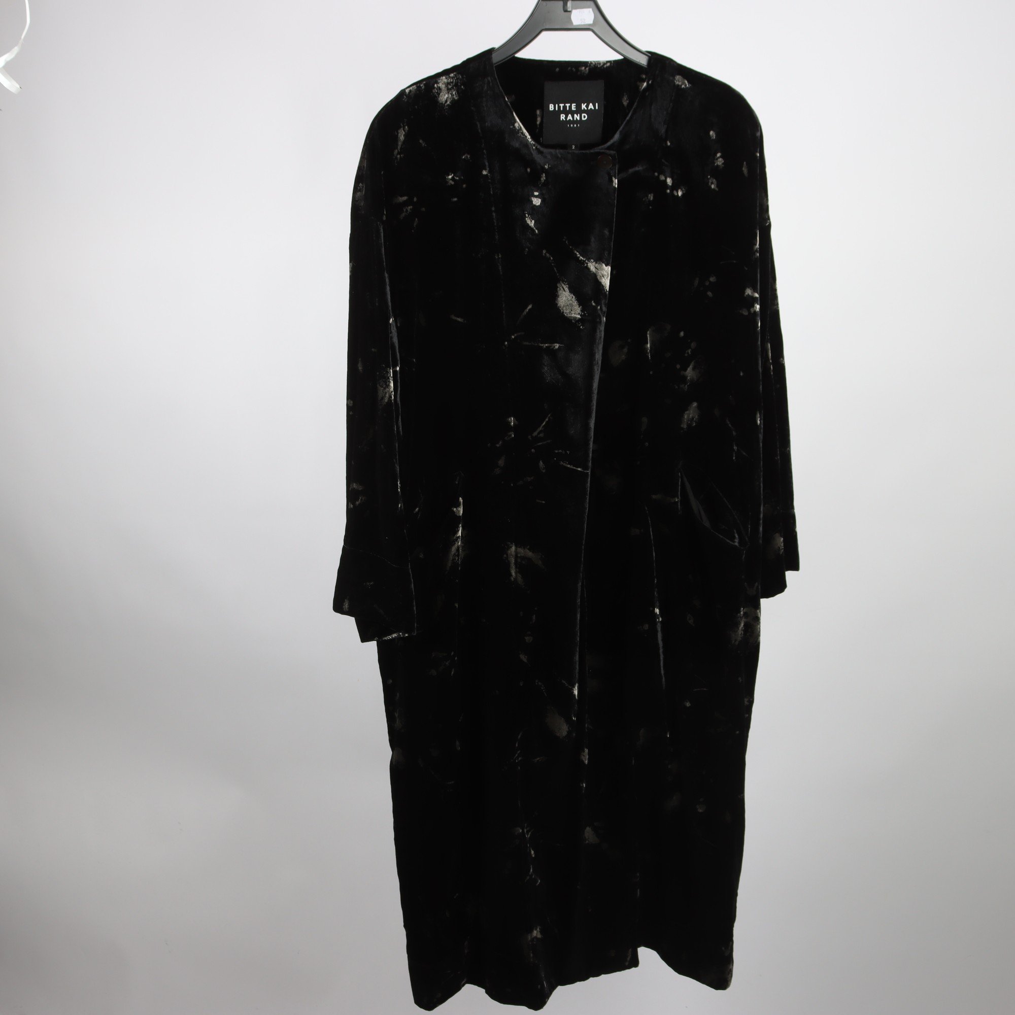 Sommarkappa, Bitte Kai Rand, svart, mönstrad, sammet, stl. 2 (M/L