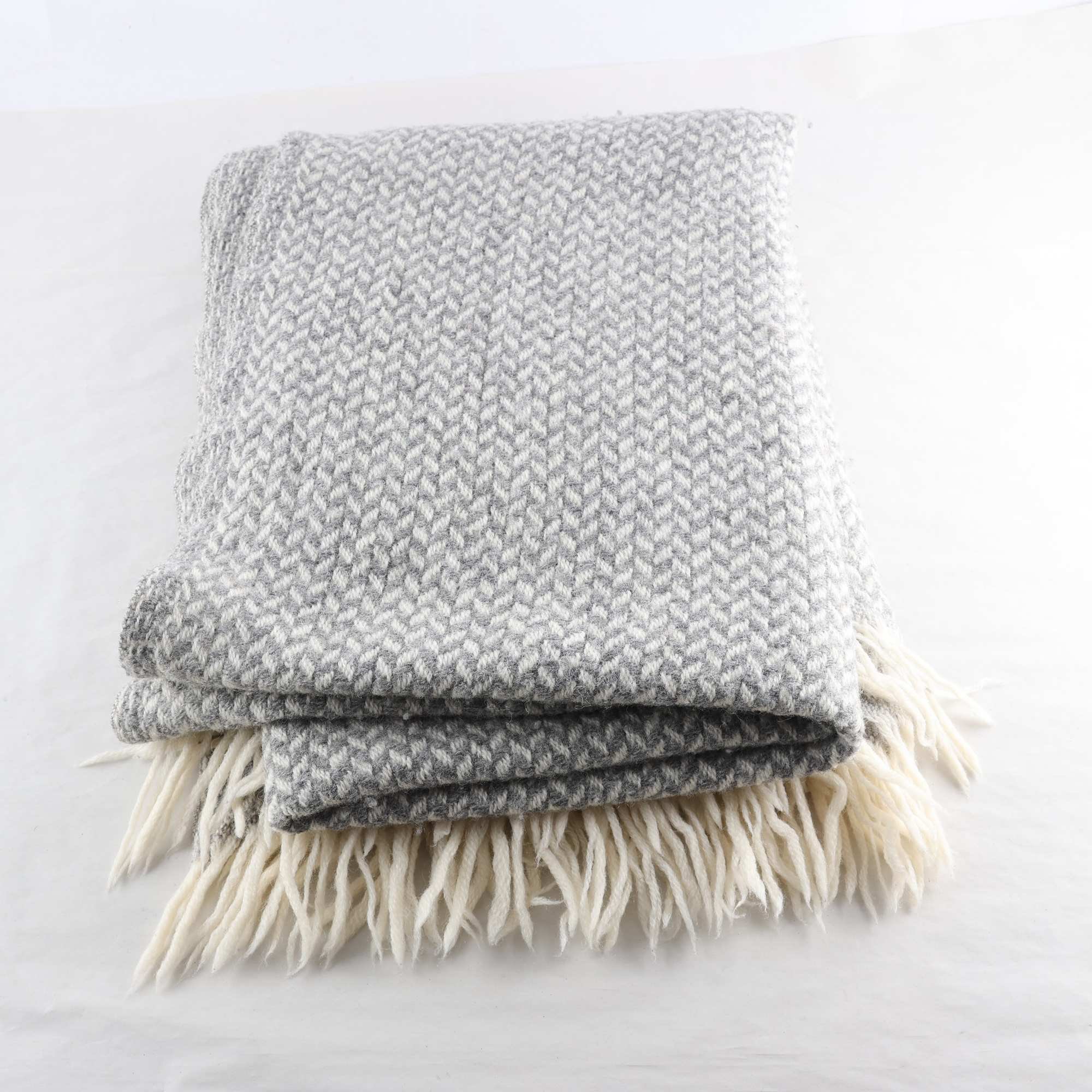 Filt, Klippan, grå, vit, ull.