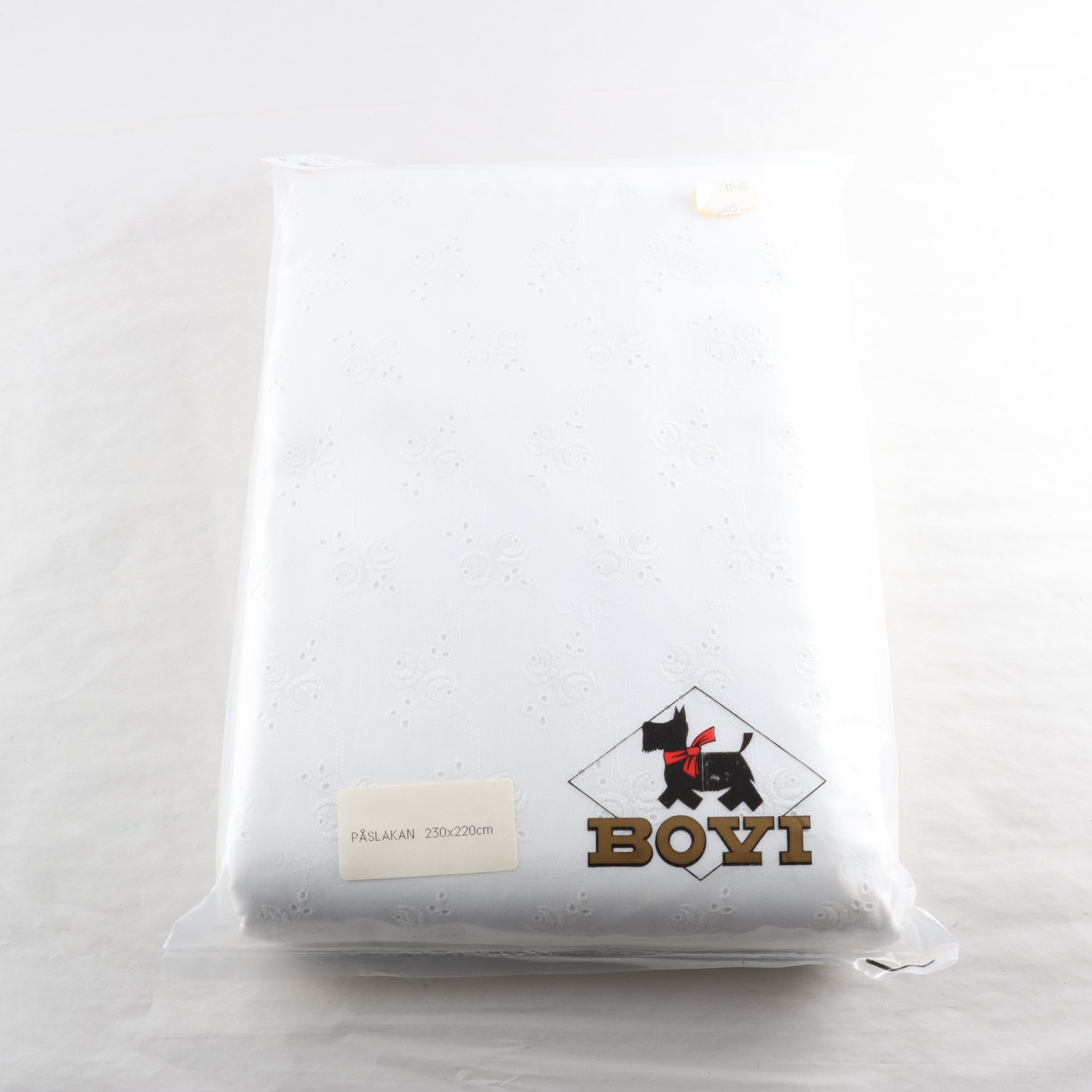 Sängkläder, Bovi, vit, broderad, dubbelsäng.