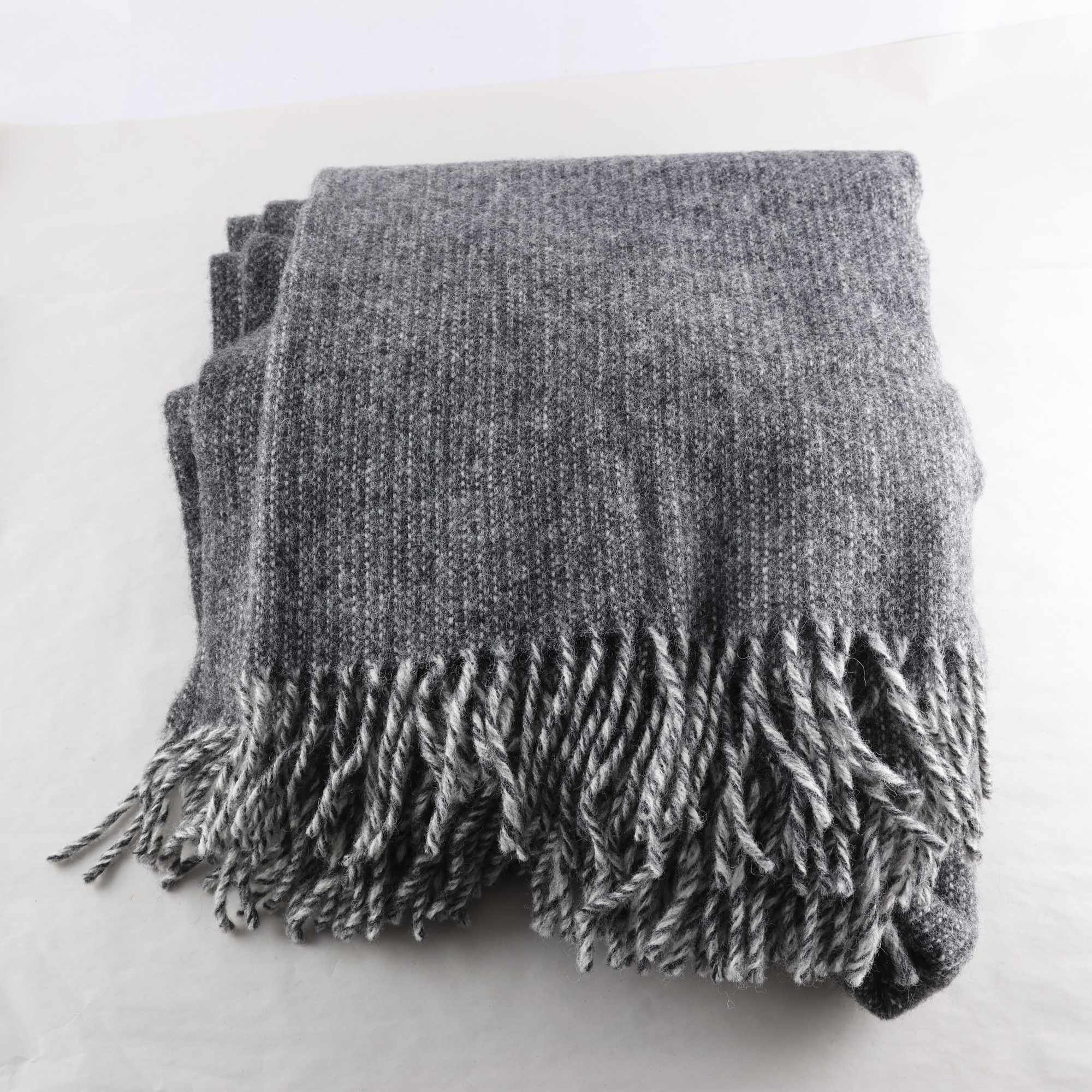 Filt, Klippan, grå, vit, ull.