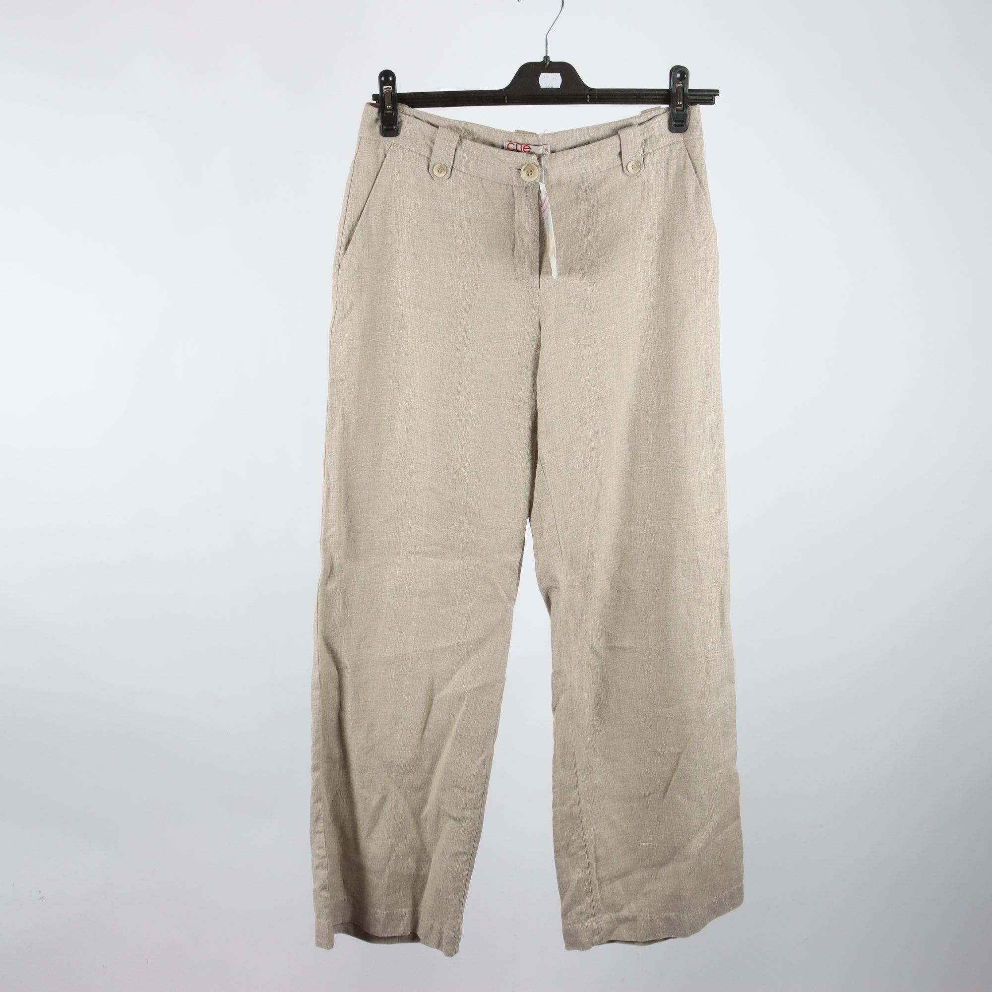 Byxor, Cue, beige, 100% lin, stl. 38L.