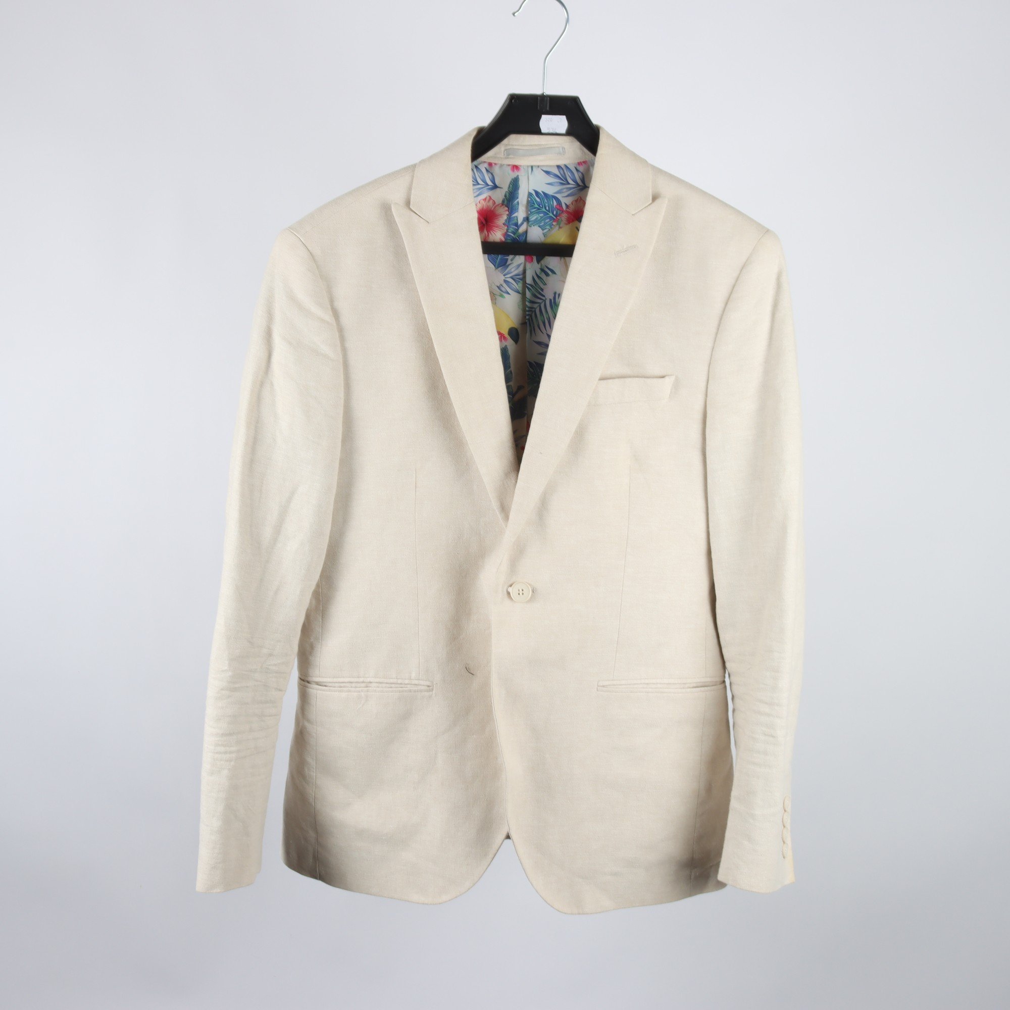 Kavaj, Isaac Dewhirst, beige, lin, bomull, stl. 48.