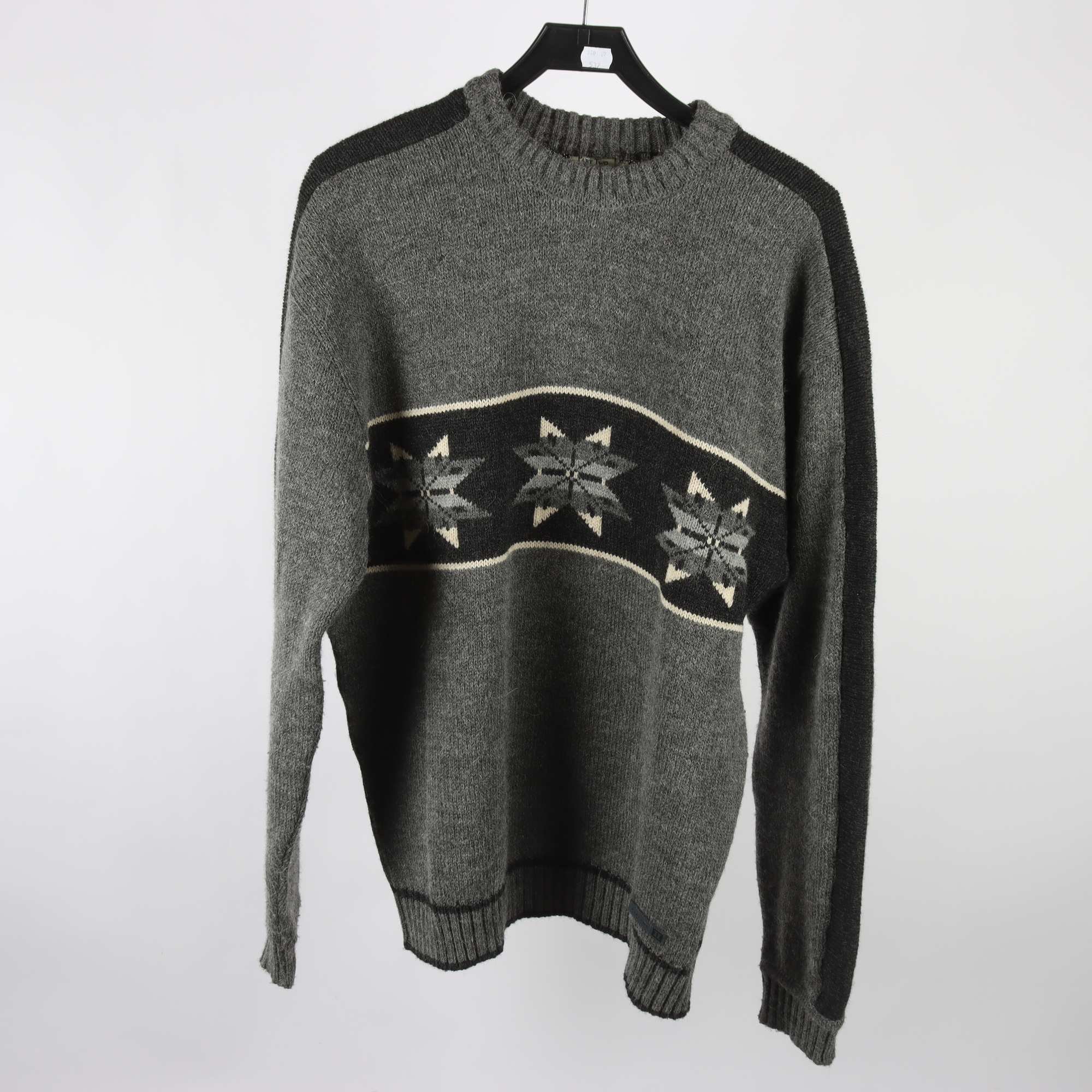 Tröja, Part Two, grå, svart, ull, alpaca, stl. XL.