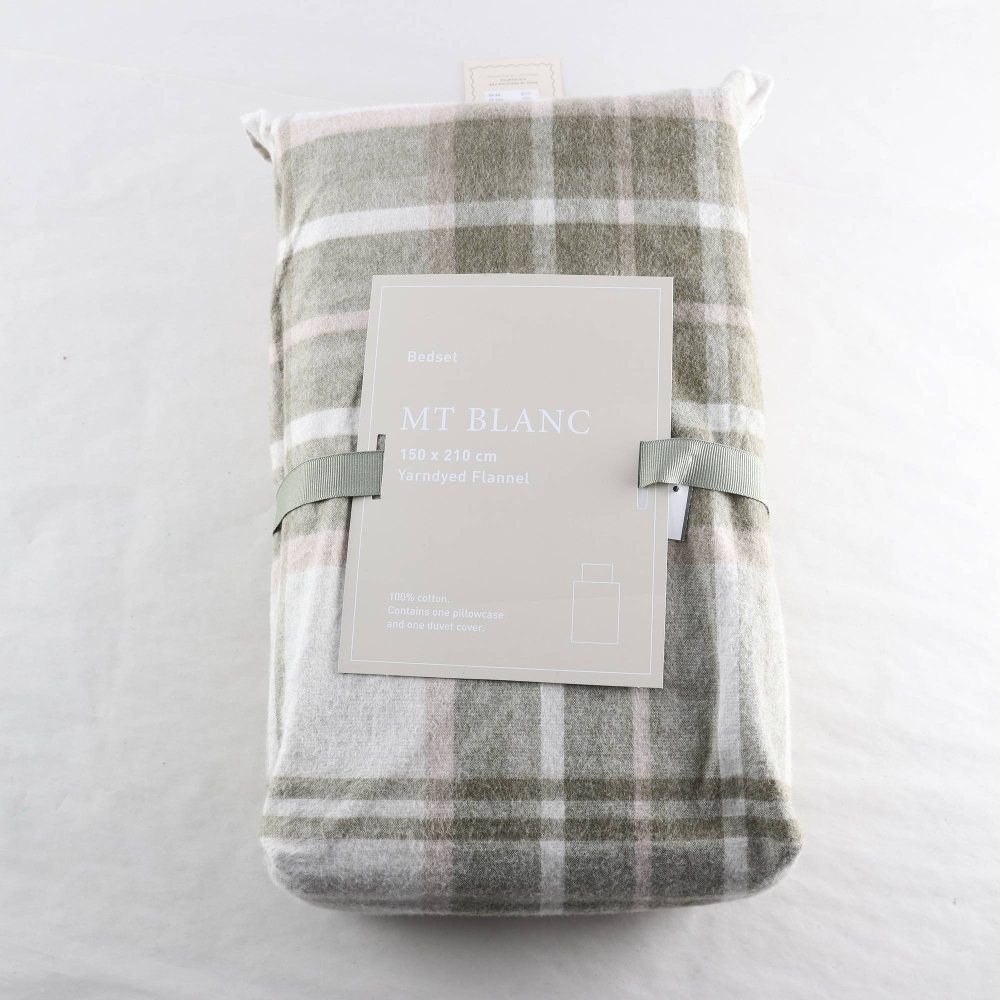 Sängkläder, The Holiday Collection, grå/grön, flanell.