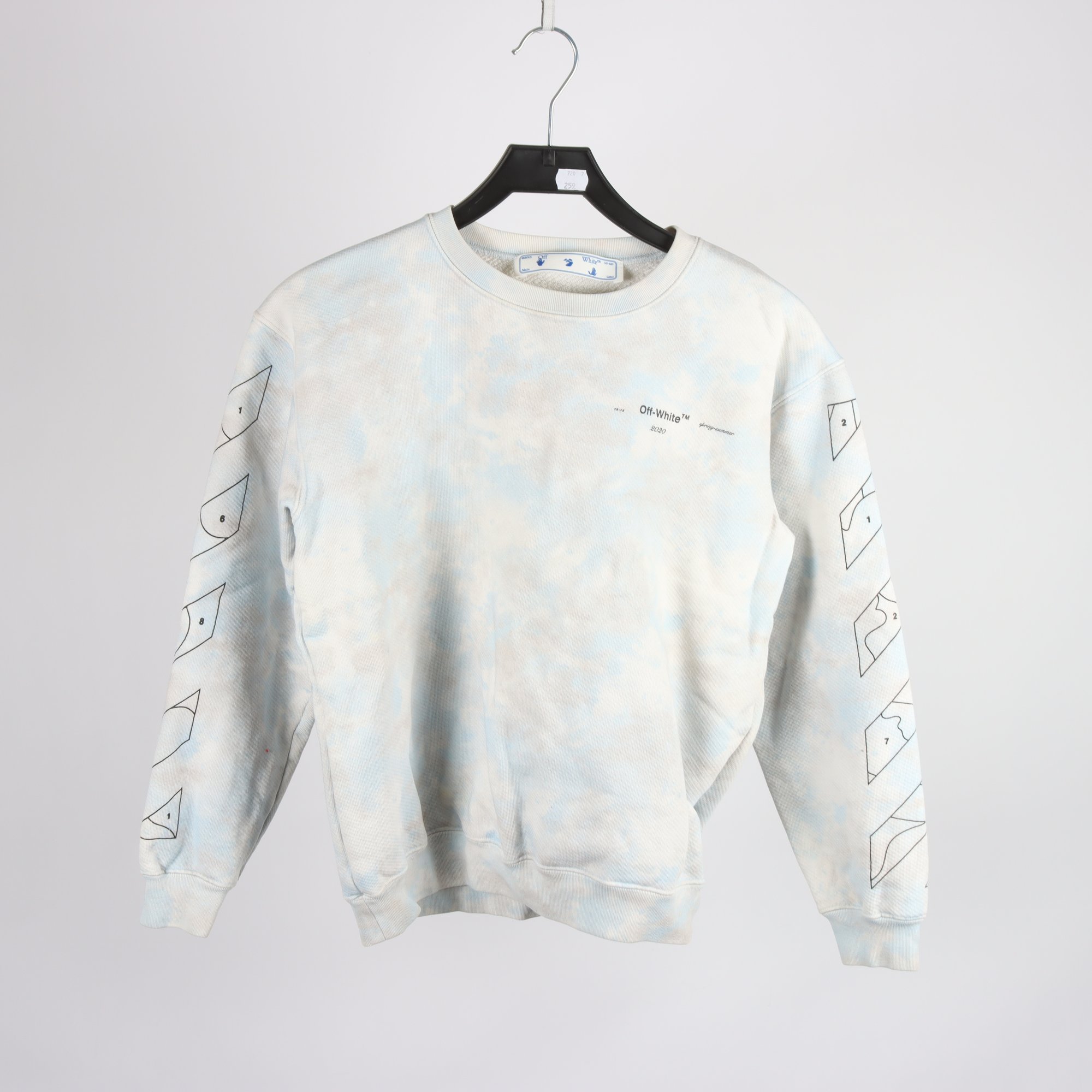 Sweatshirt, Off-White, blå, vit, mönstrad, stl. S