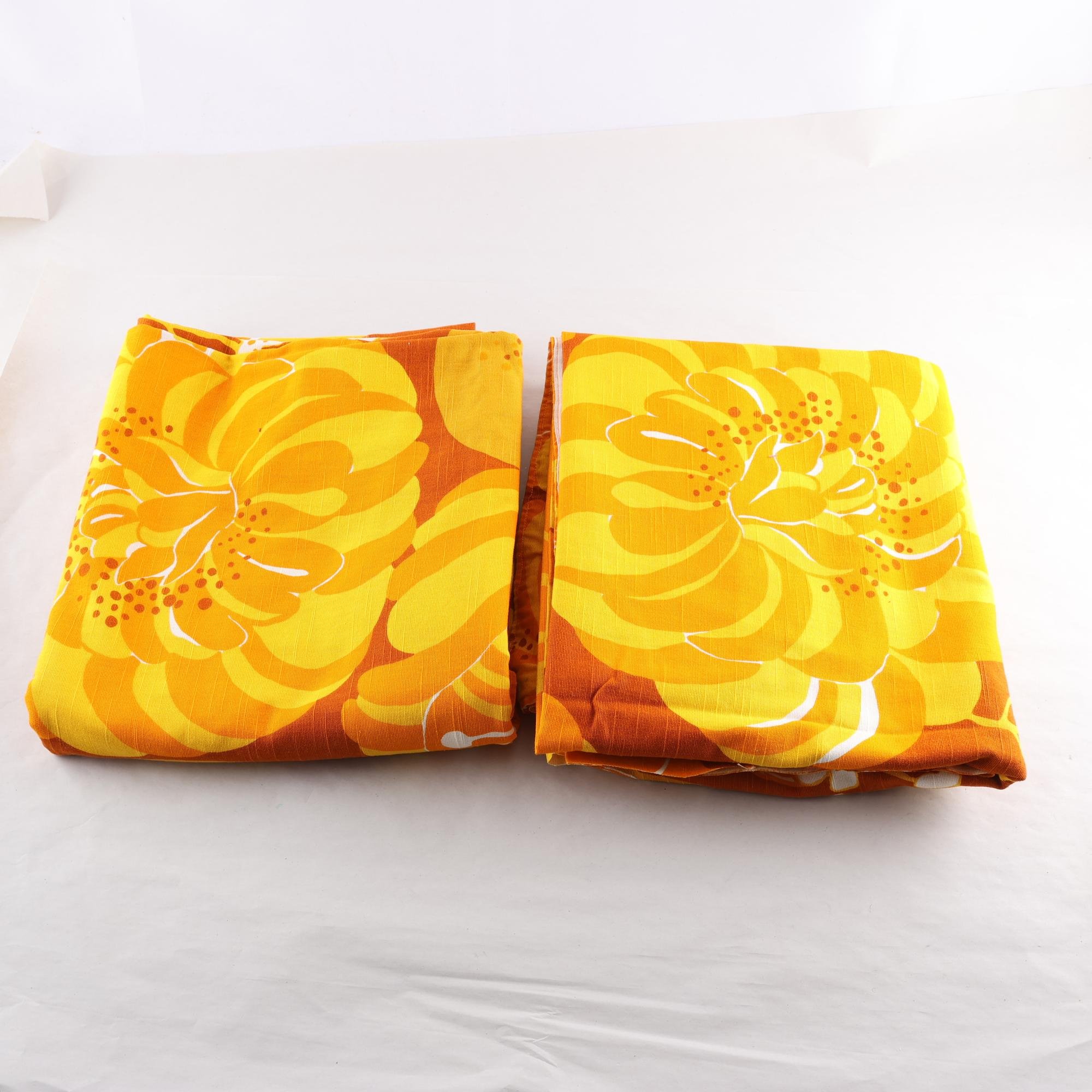 Gardinlängder, Okänd, orange, brun, retro.